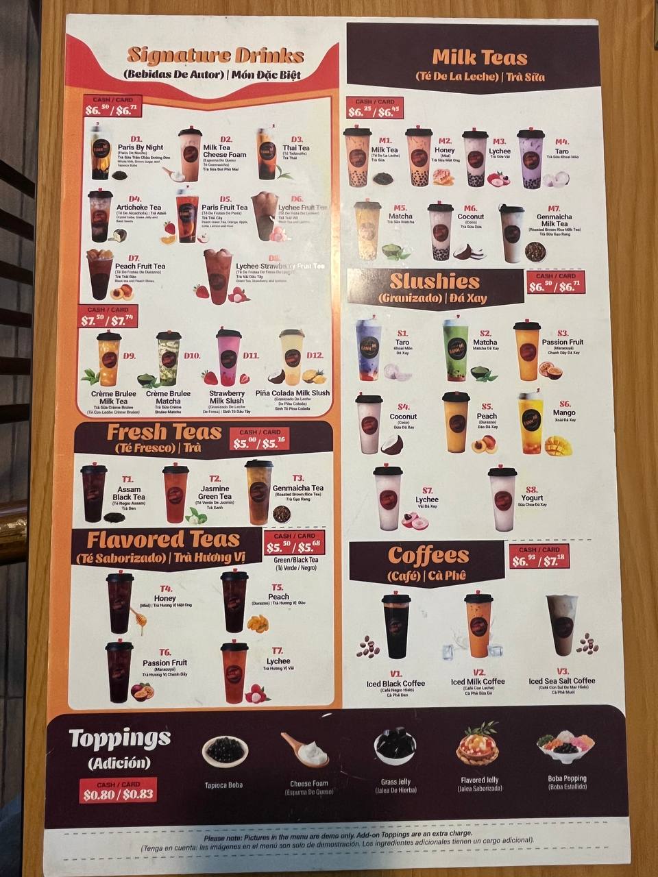 Paris Bánh Mì Philadelphia PA Menu