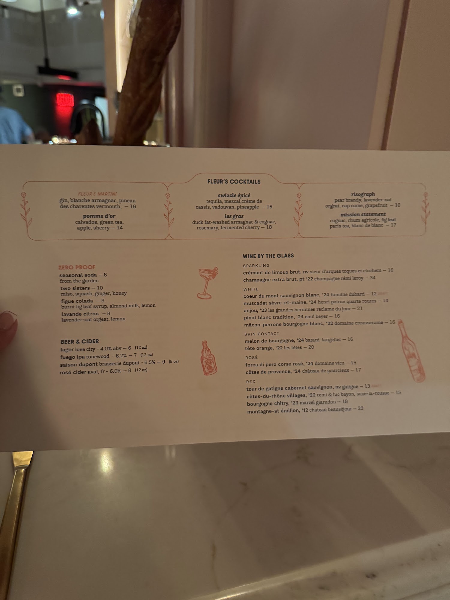 Fleur's Menu