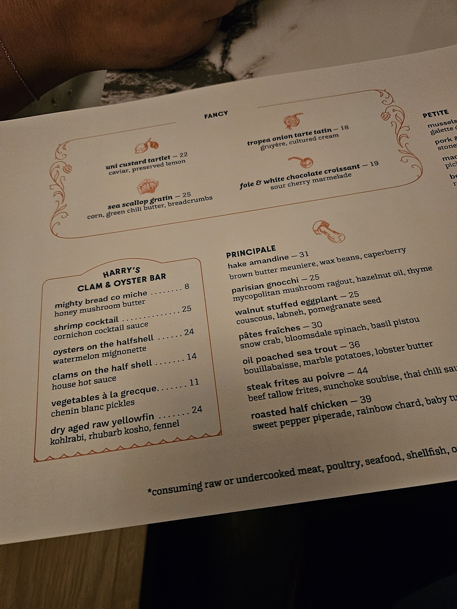 Fleur's Menu