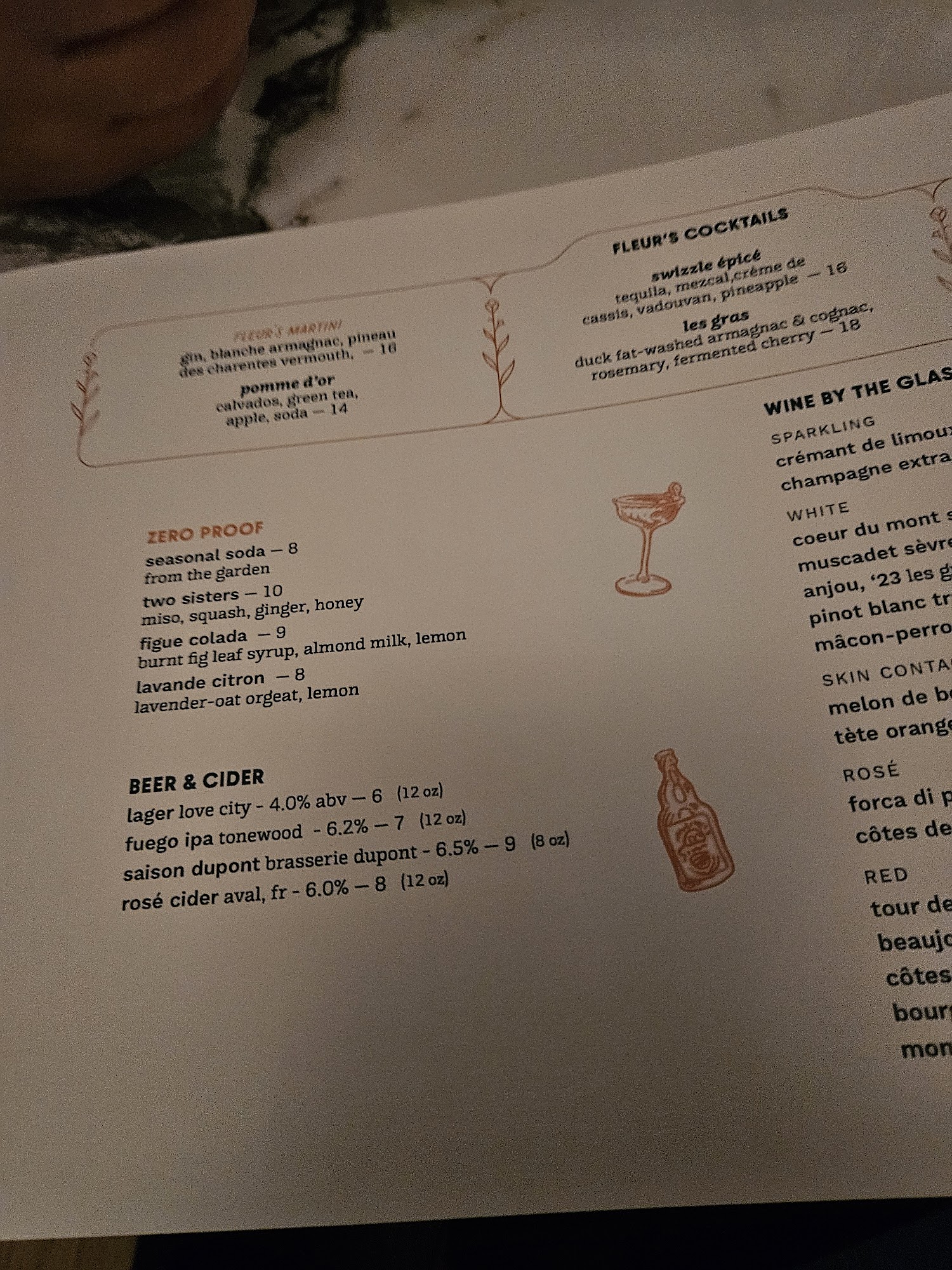 Fleur's Menu