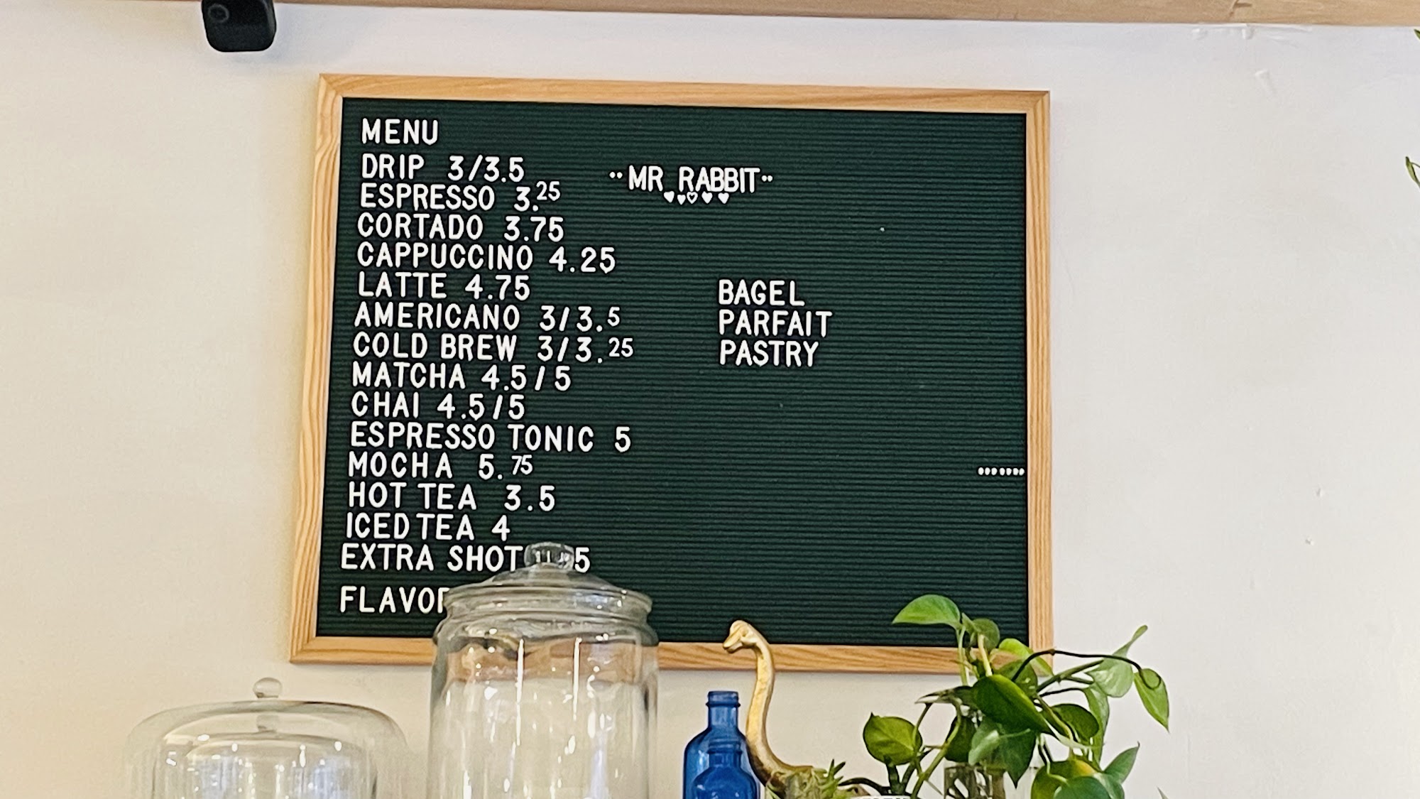 Mr. Rabbit Coffee Menu