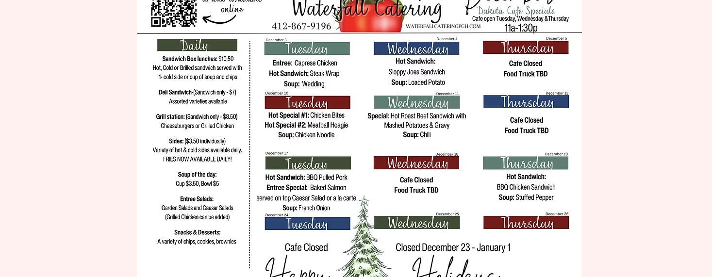 Waterfall Catering Menu