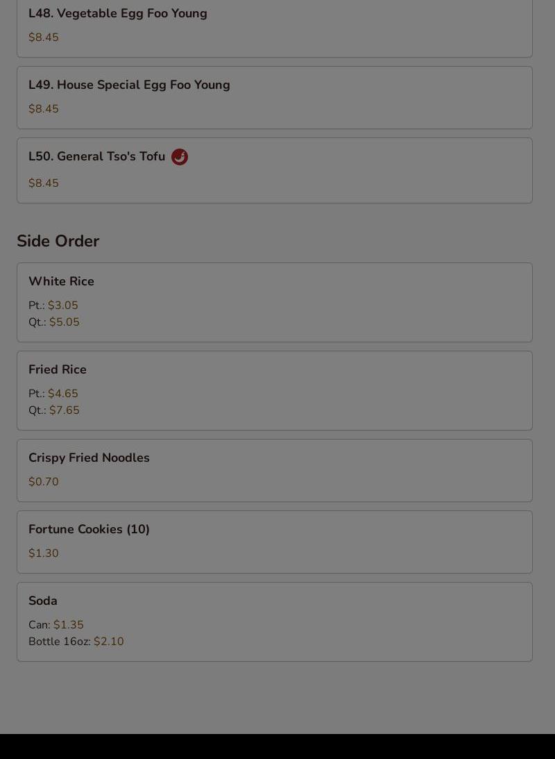 Chopstick House Menu