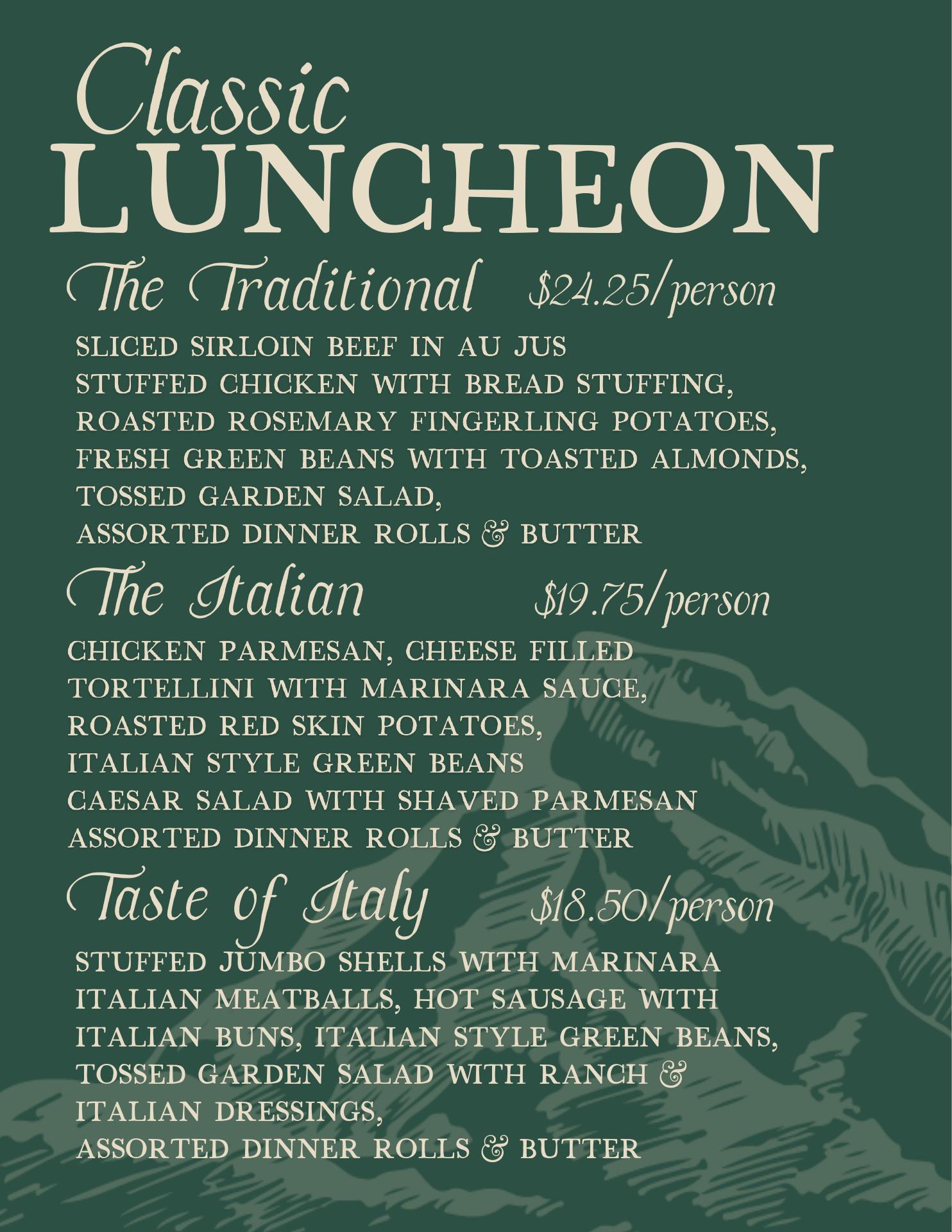 Monteverdes Catering Menu