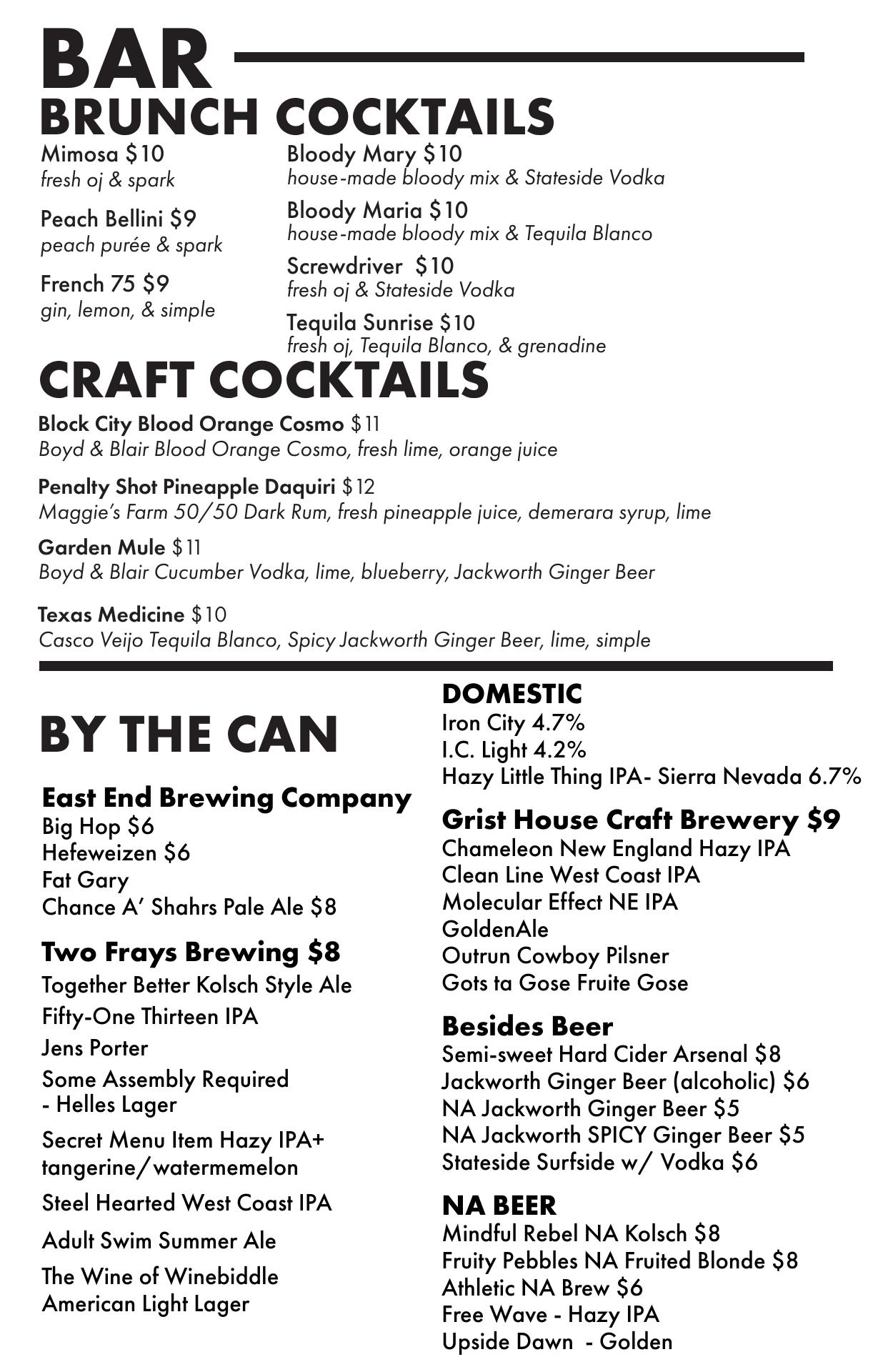 Title 9 PGH Menu
