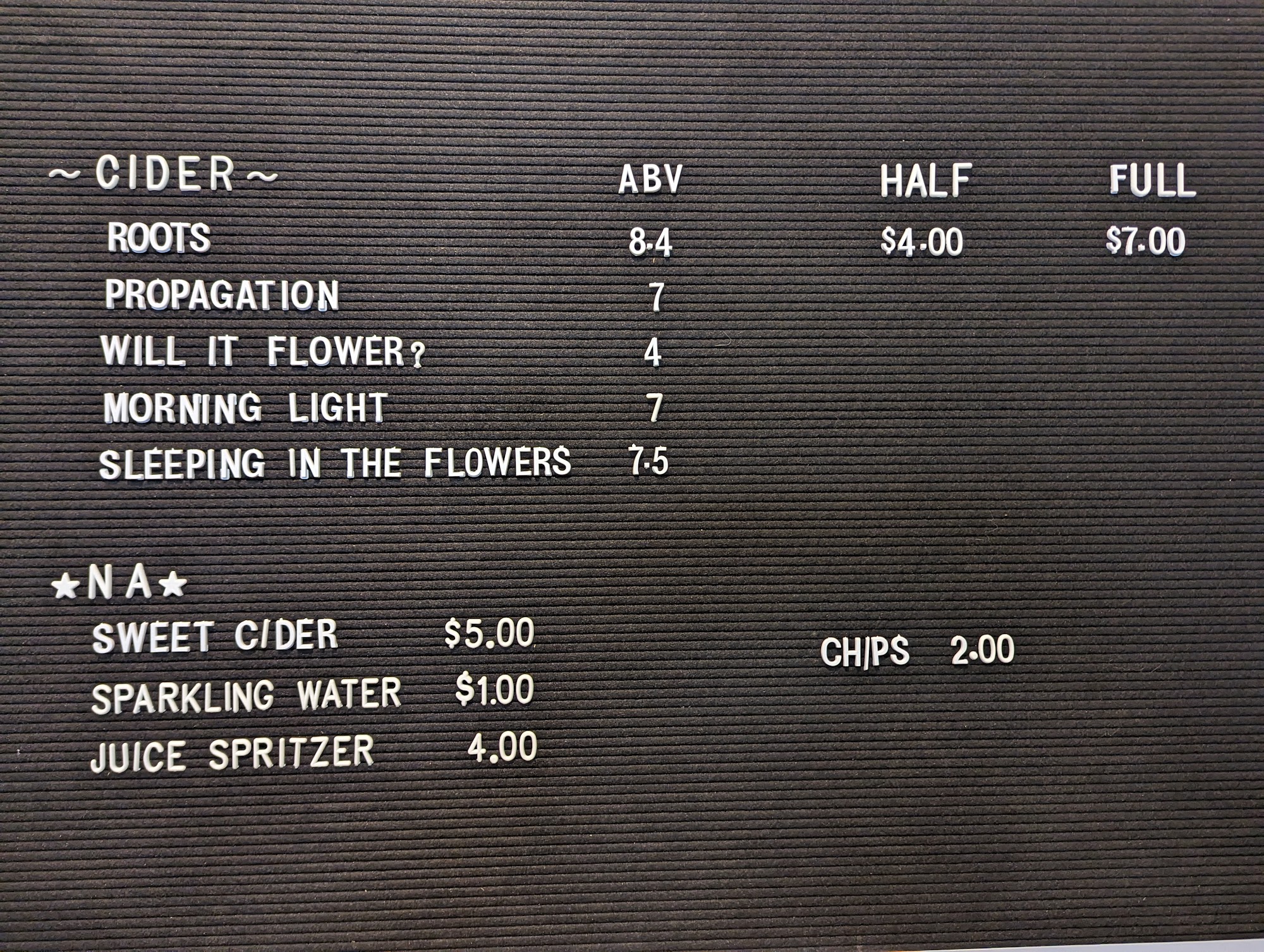 Greenhouse Co-op Menu