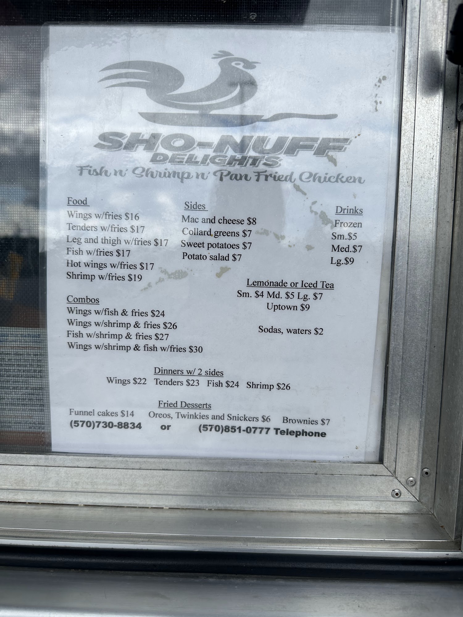 Sho-Nuff Delights Menu