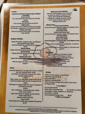 Rise & Shine Cafe Menu