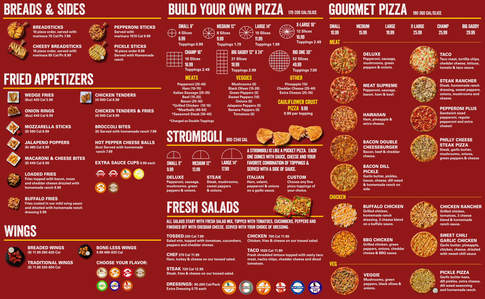 Fox's Pizza Den Menu