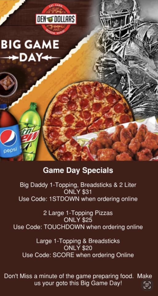 Fox's Pizza Den Menu