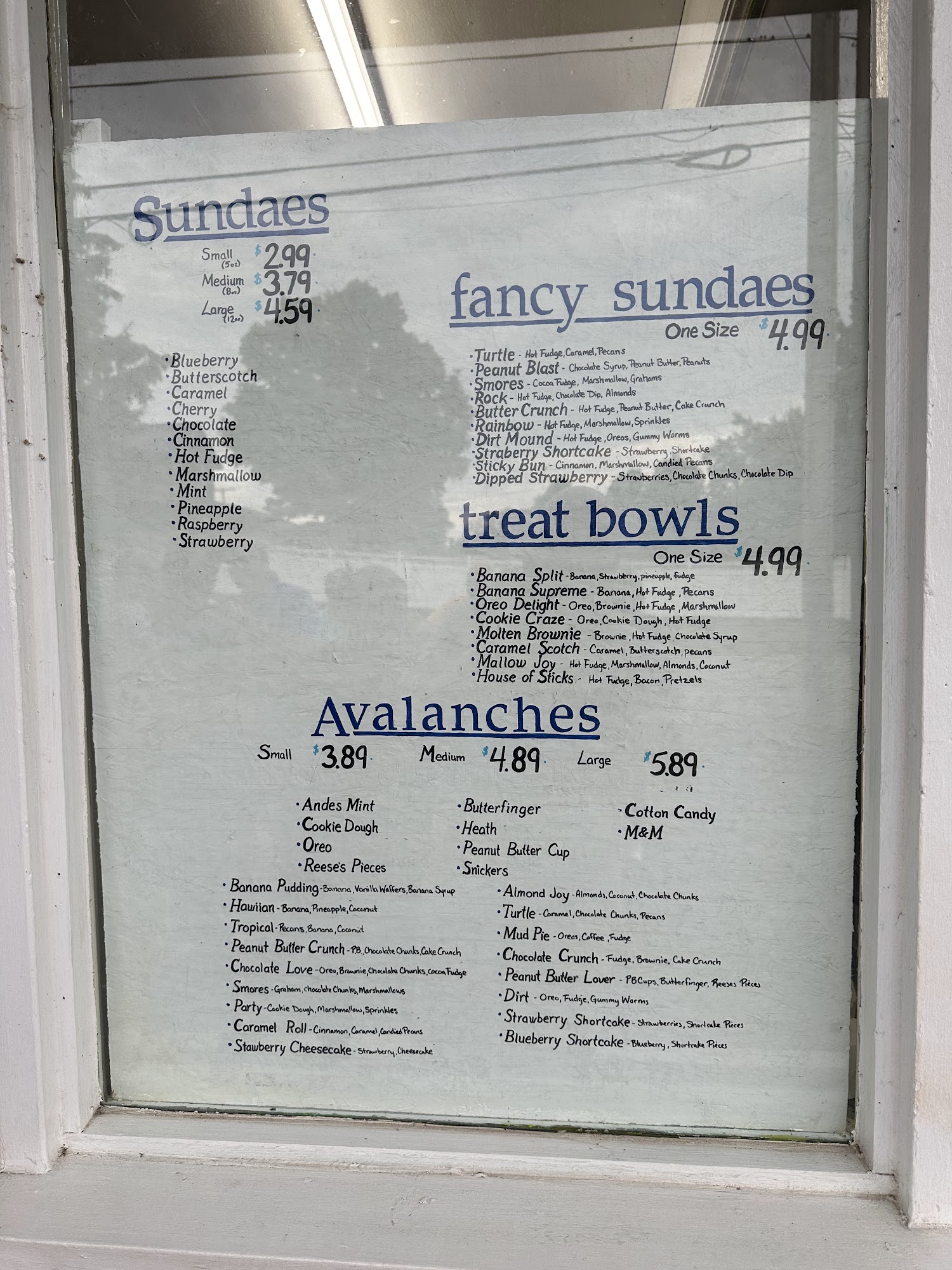 Tibi's Dairy Isle Menu