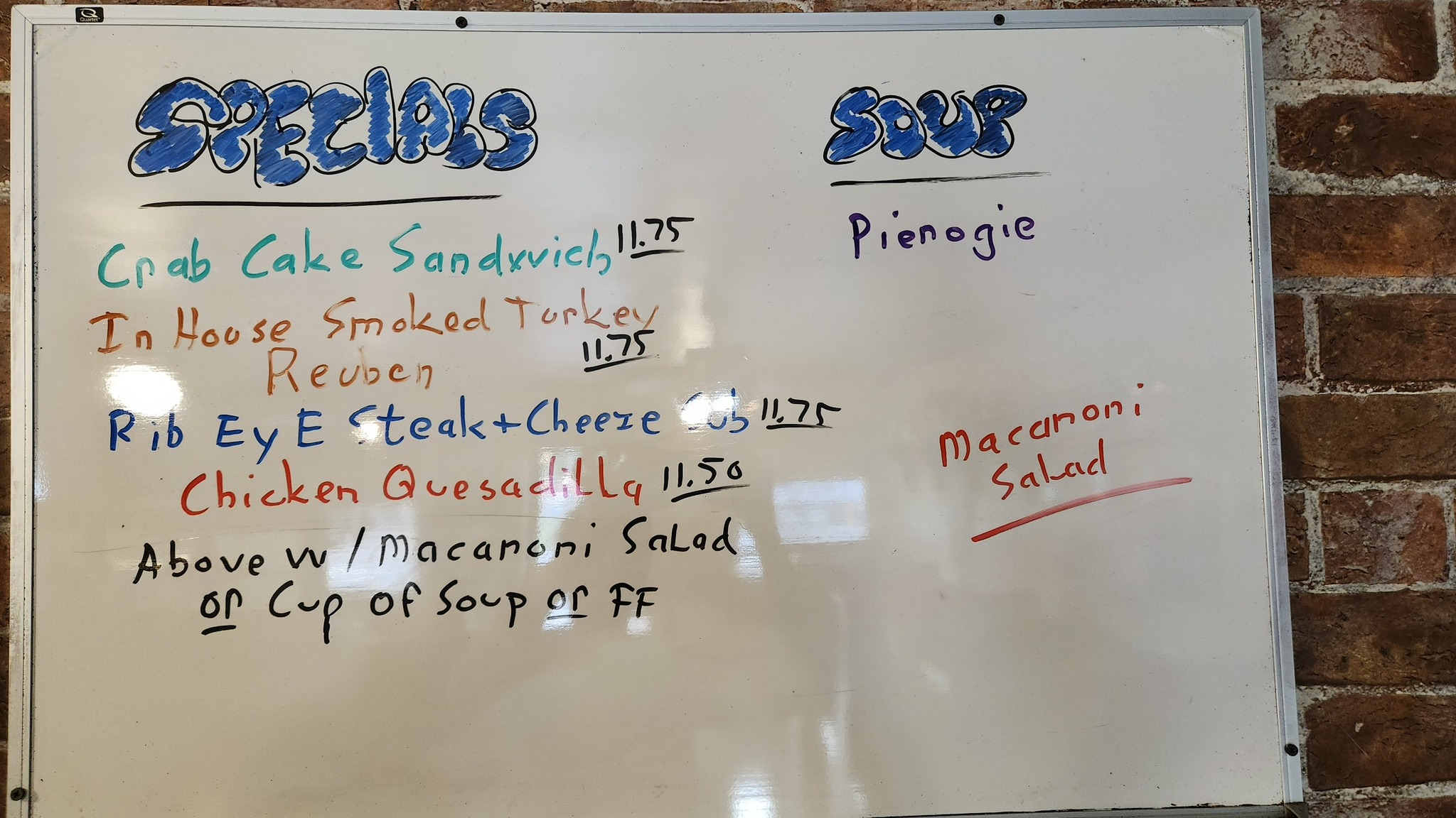 Cafe Contrary Menu