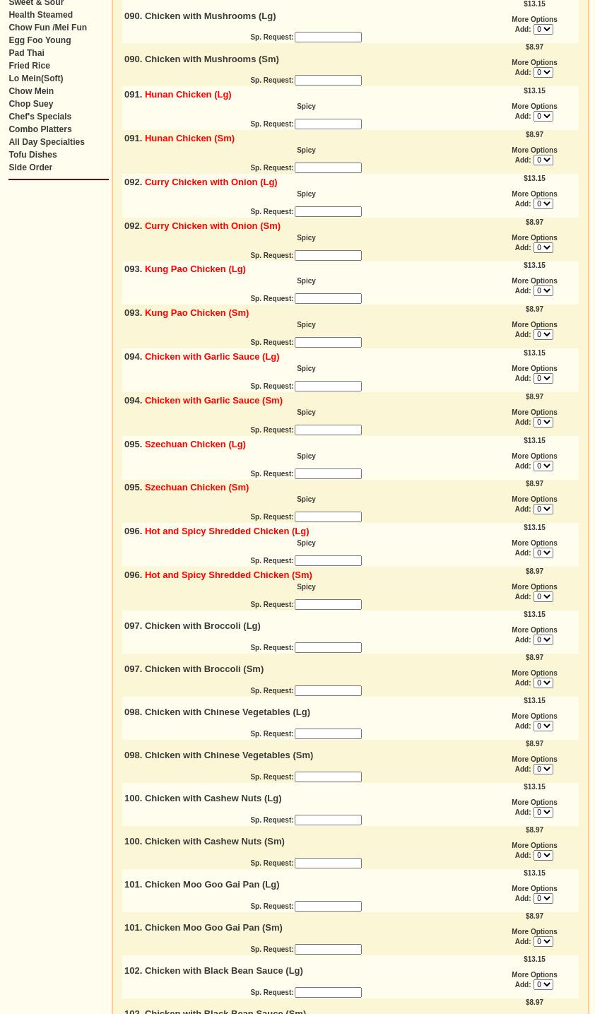 China Wok Menu