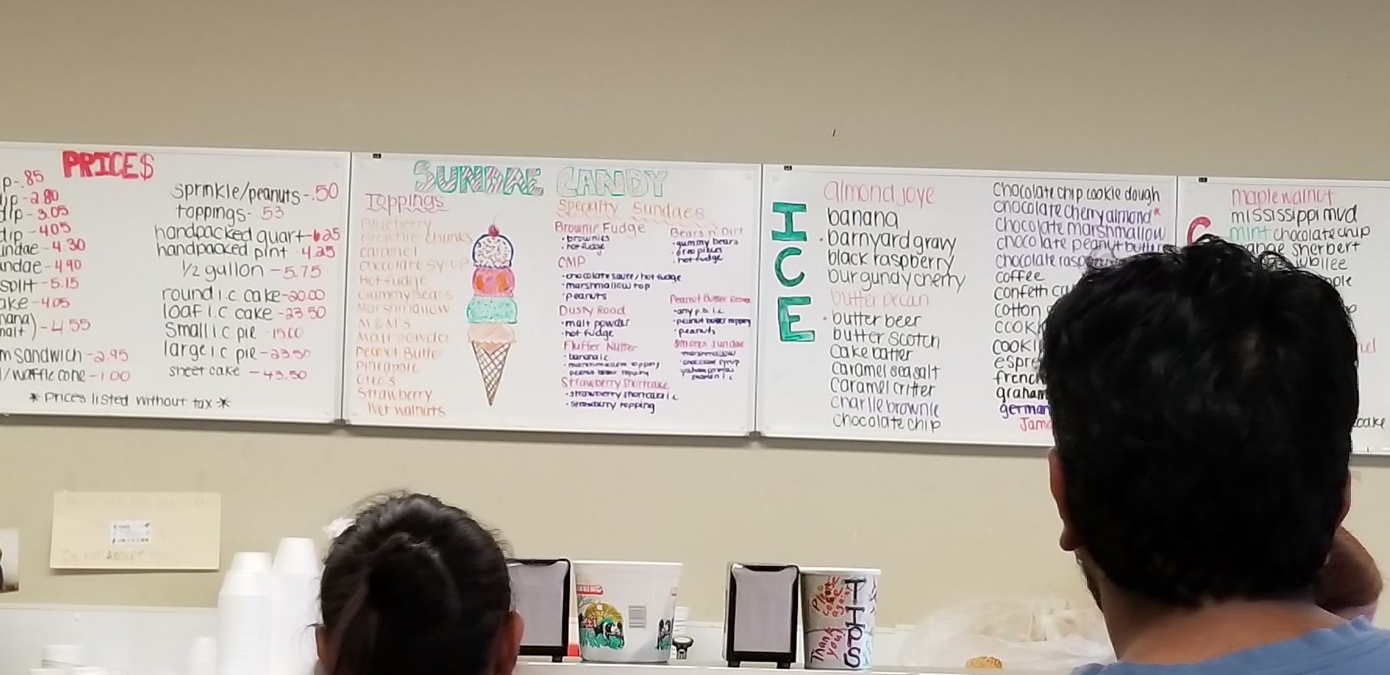 Manning Farm Dairy-West Menu