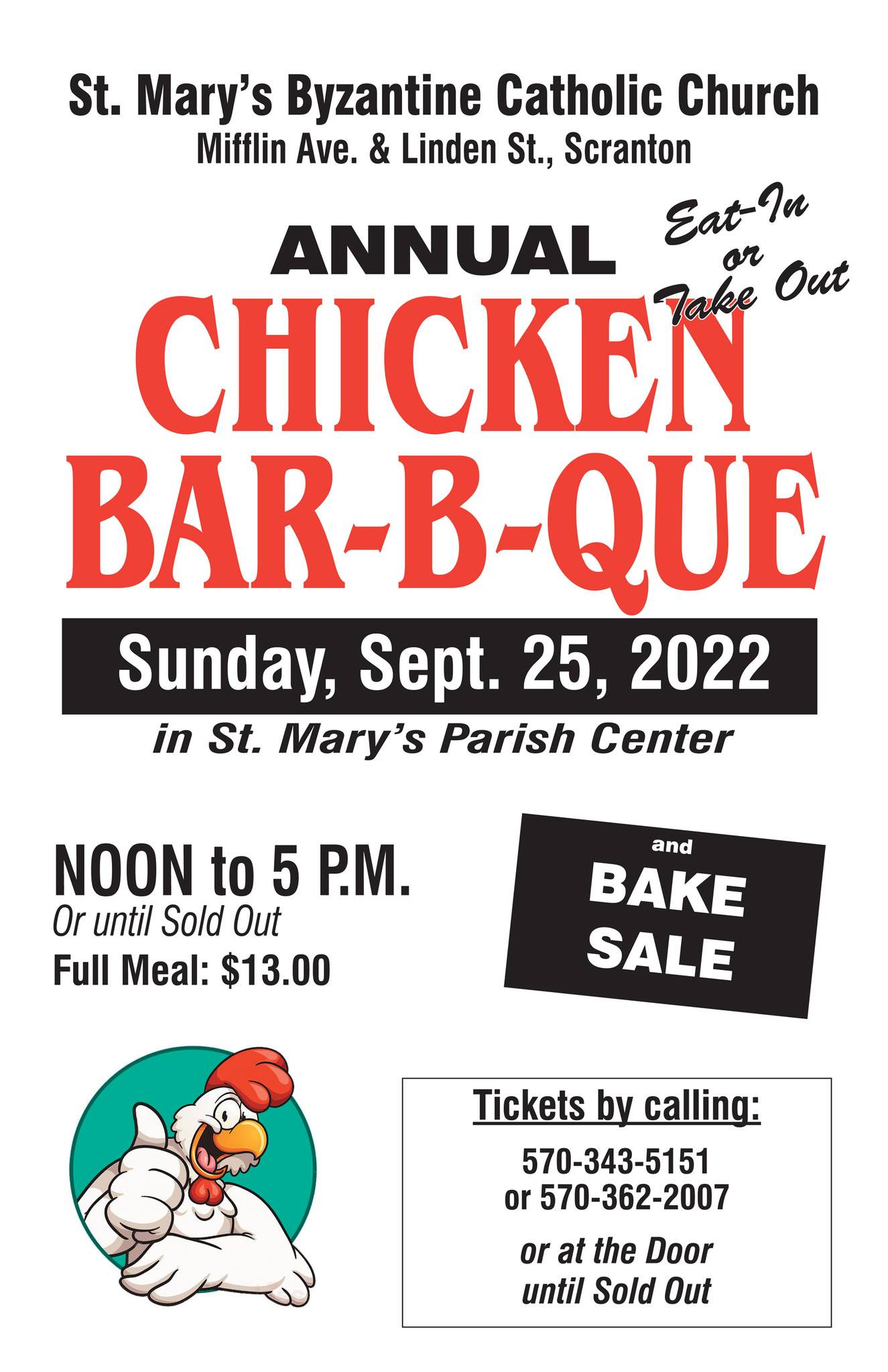 St Mary's Center Menu