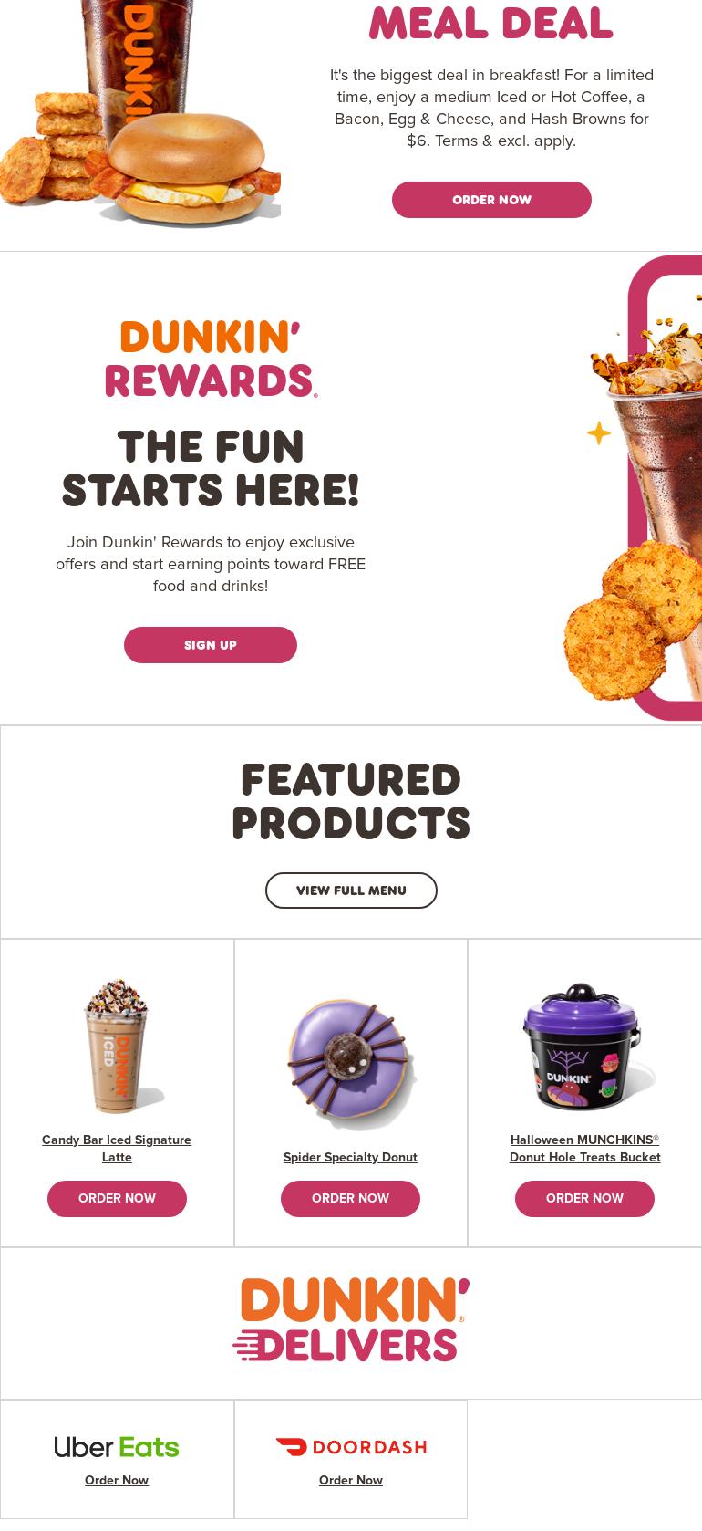 Dunkin' Menu
