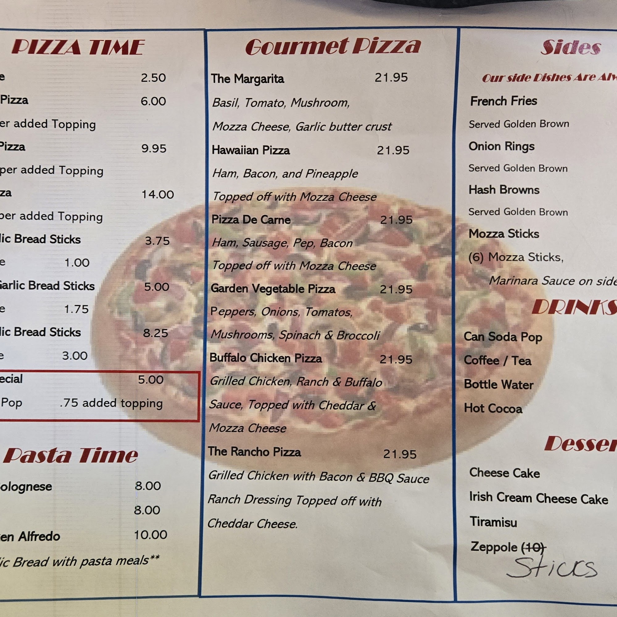 Fergies Pizzeria Menu