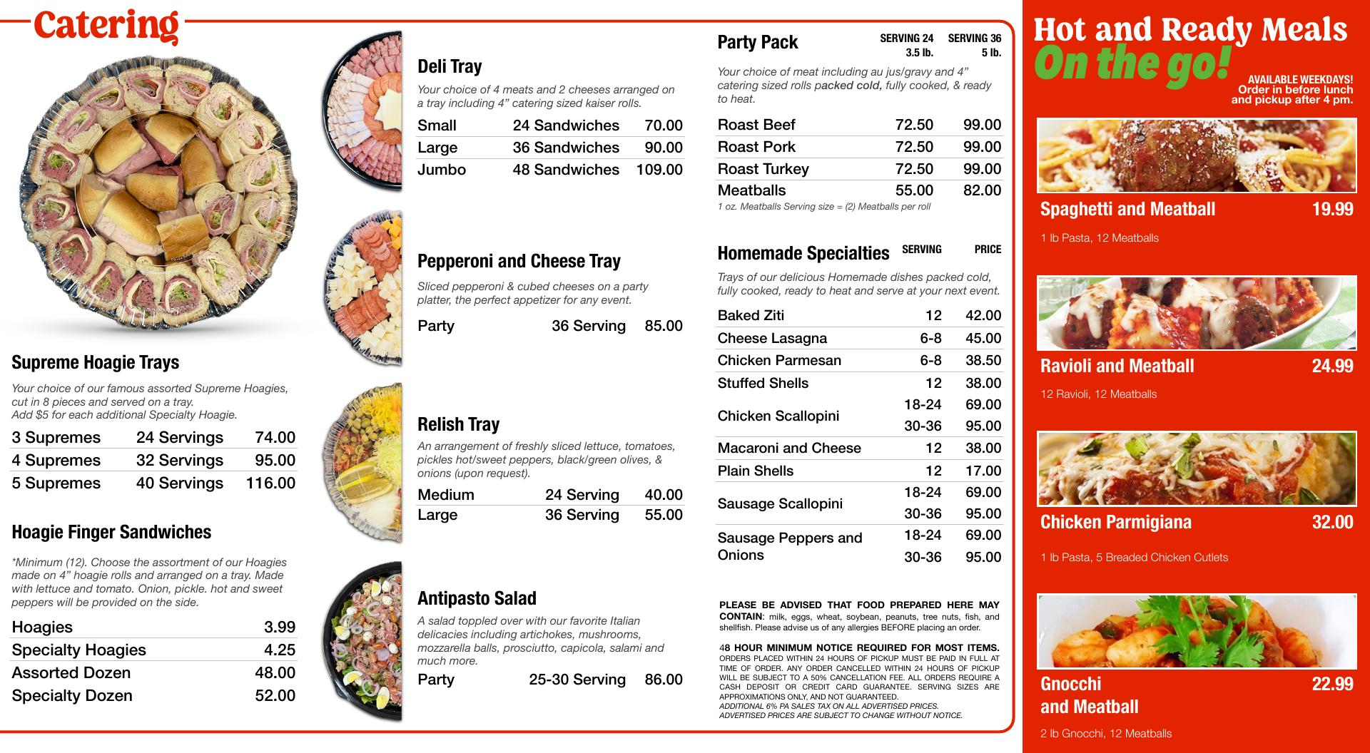 Car-Mira's Deli Menu