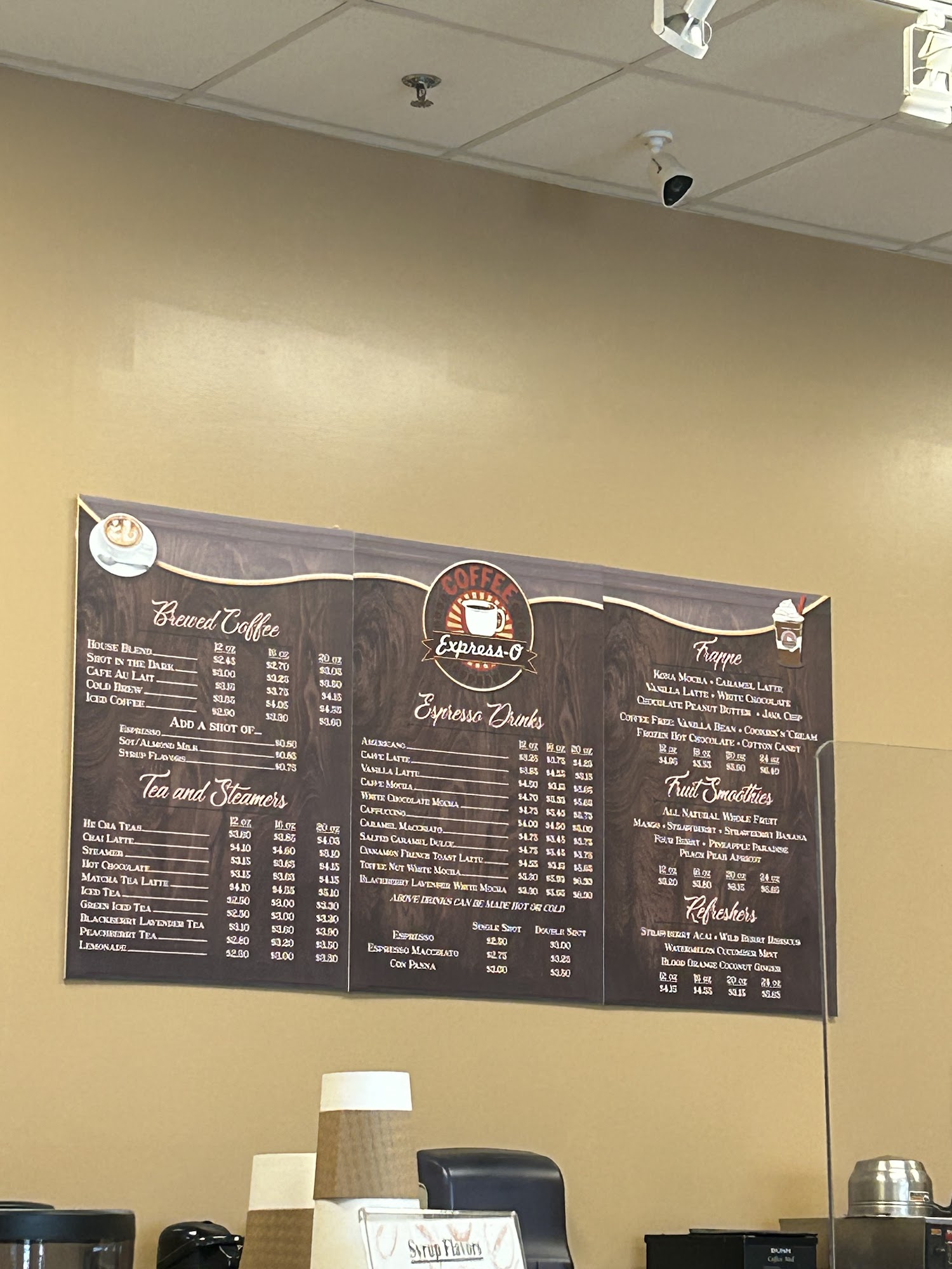 Coffee Express-o Menu