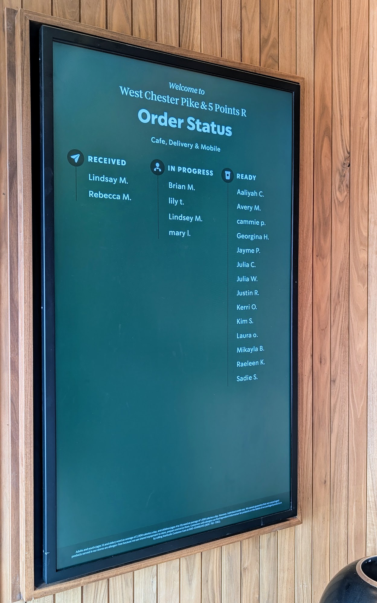 Starbucks Menu