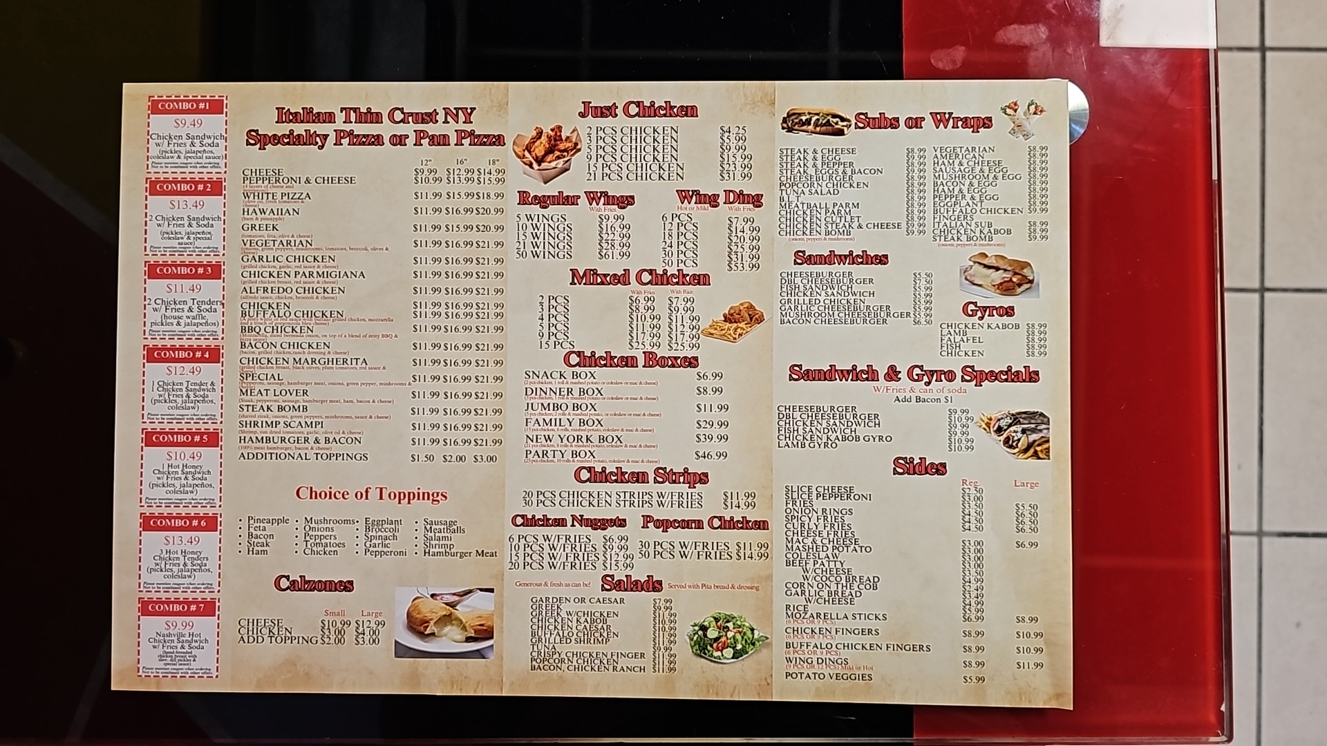 Boston Hot Chicken & Pizza Menu
