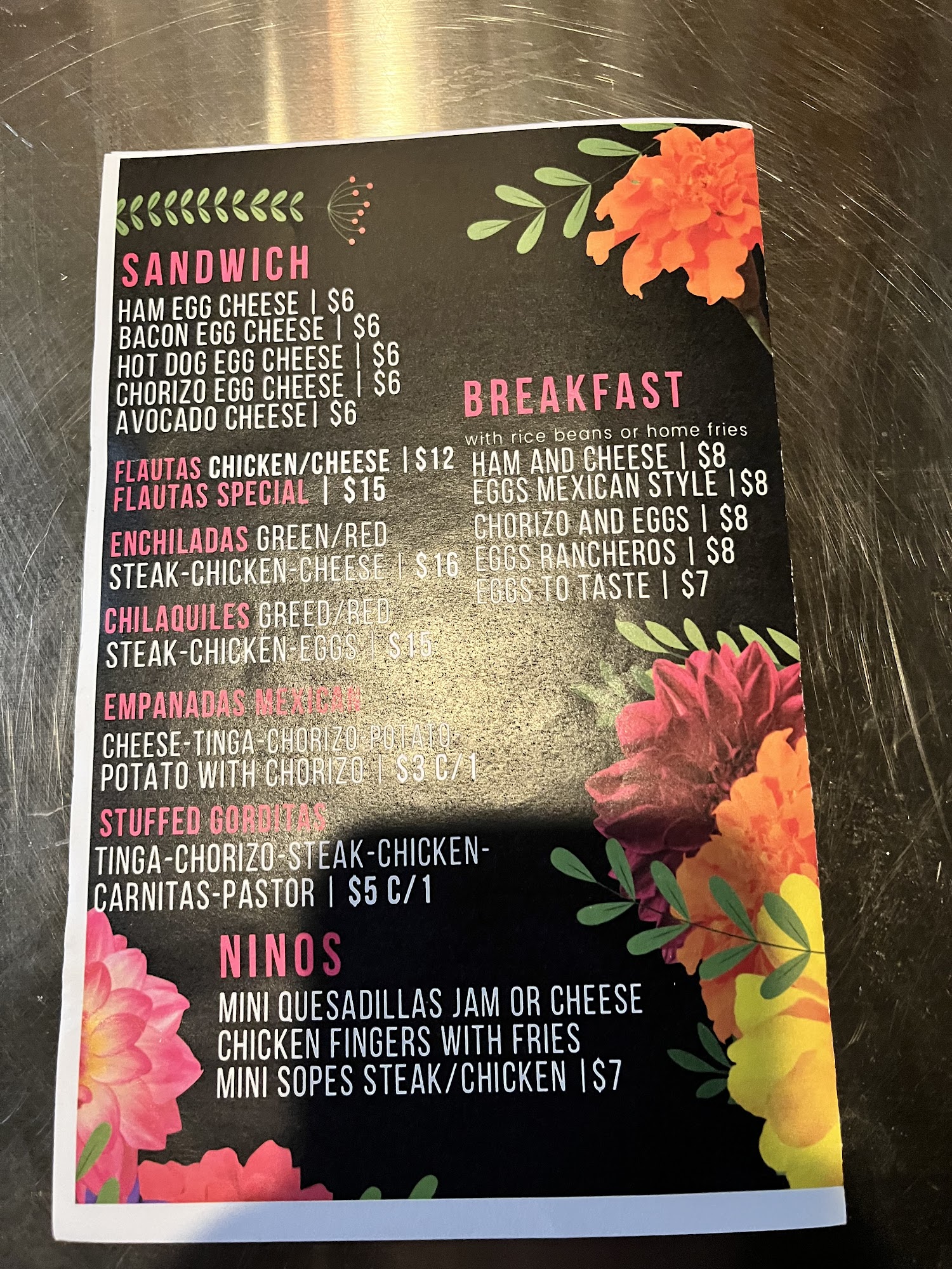 Villa Atlixco Menu