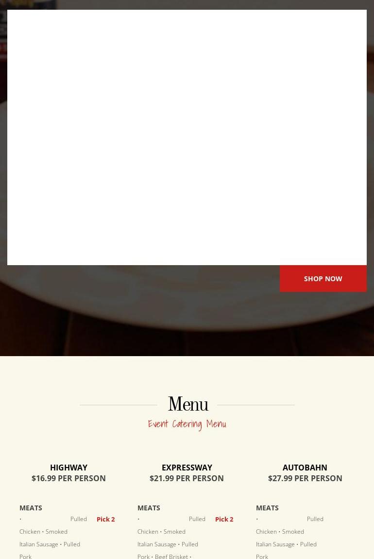 Streetside BBQ Menu