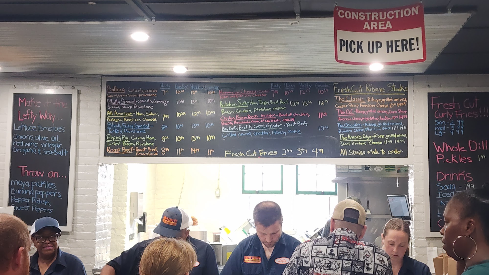 Hefty Lefty’s Hoagies and Grinders Menu