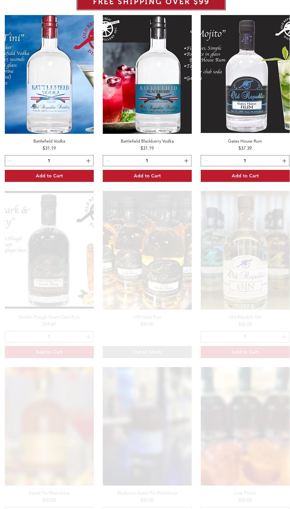 Old Republic Distillery Menu