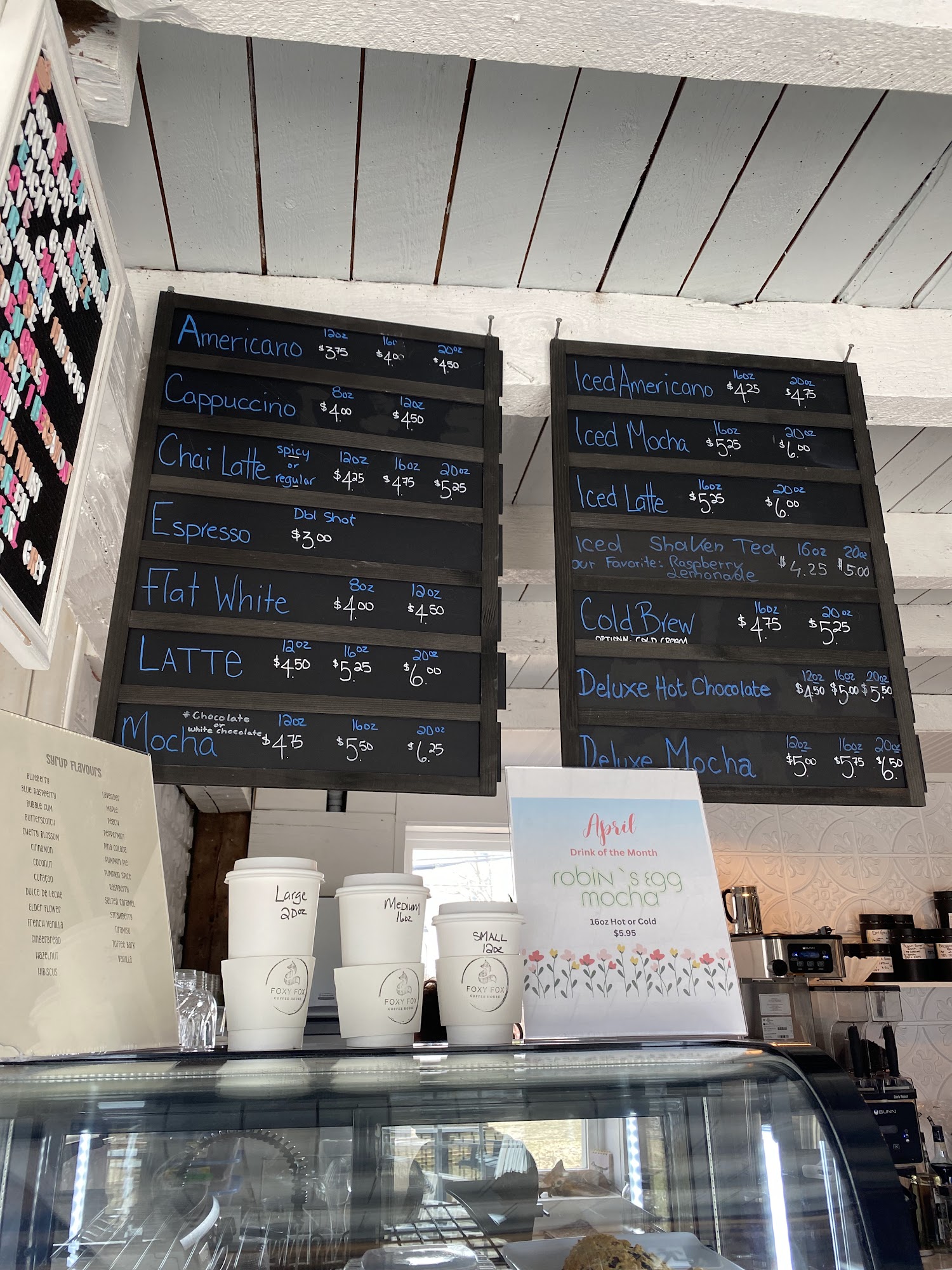 Foxy Fox Coffee House Menu