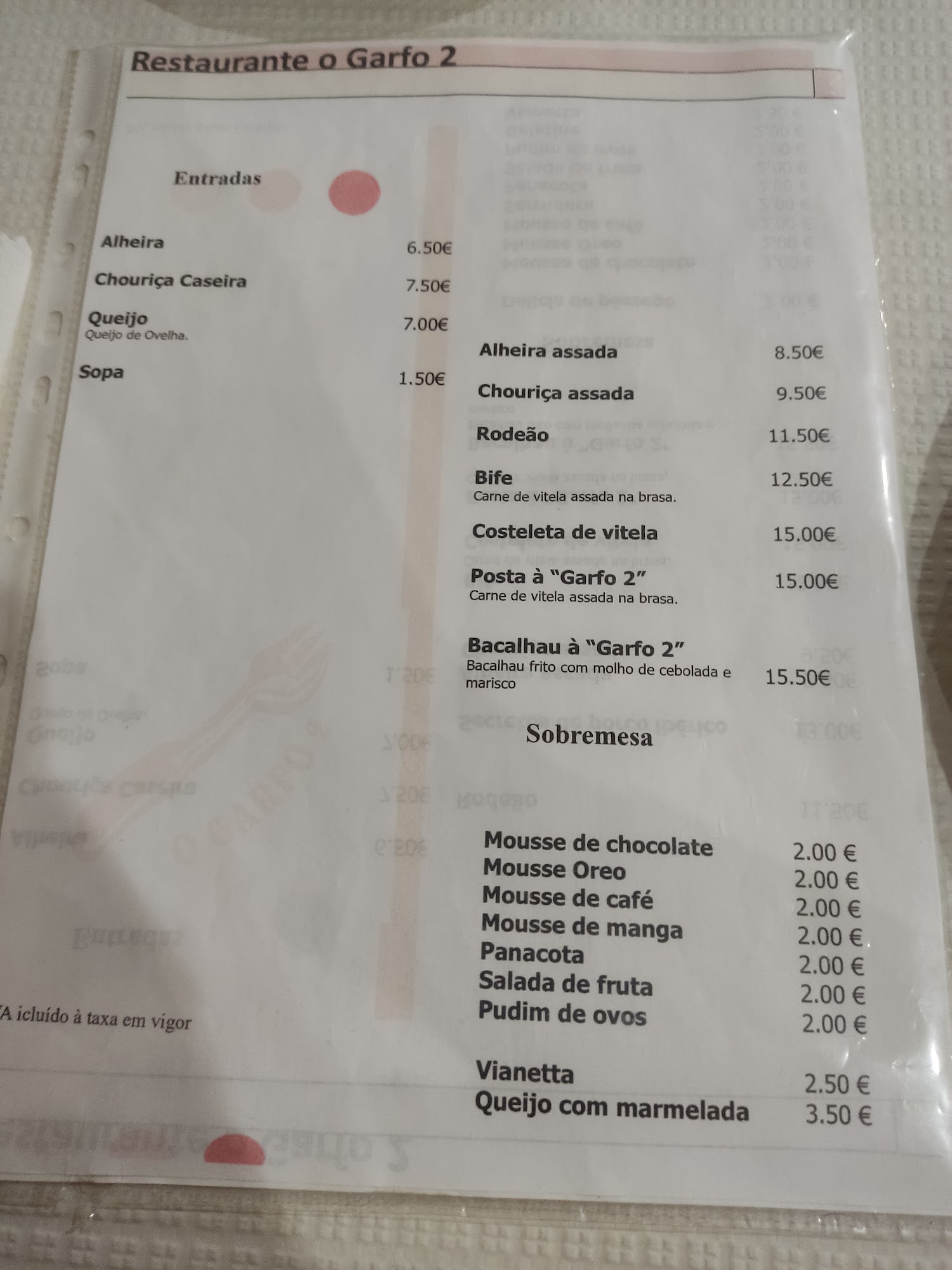 O Garfo 2 Menu