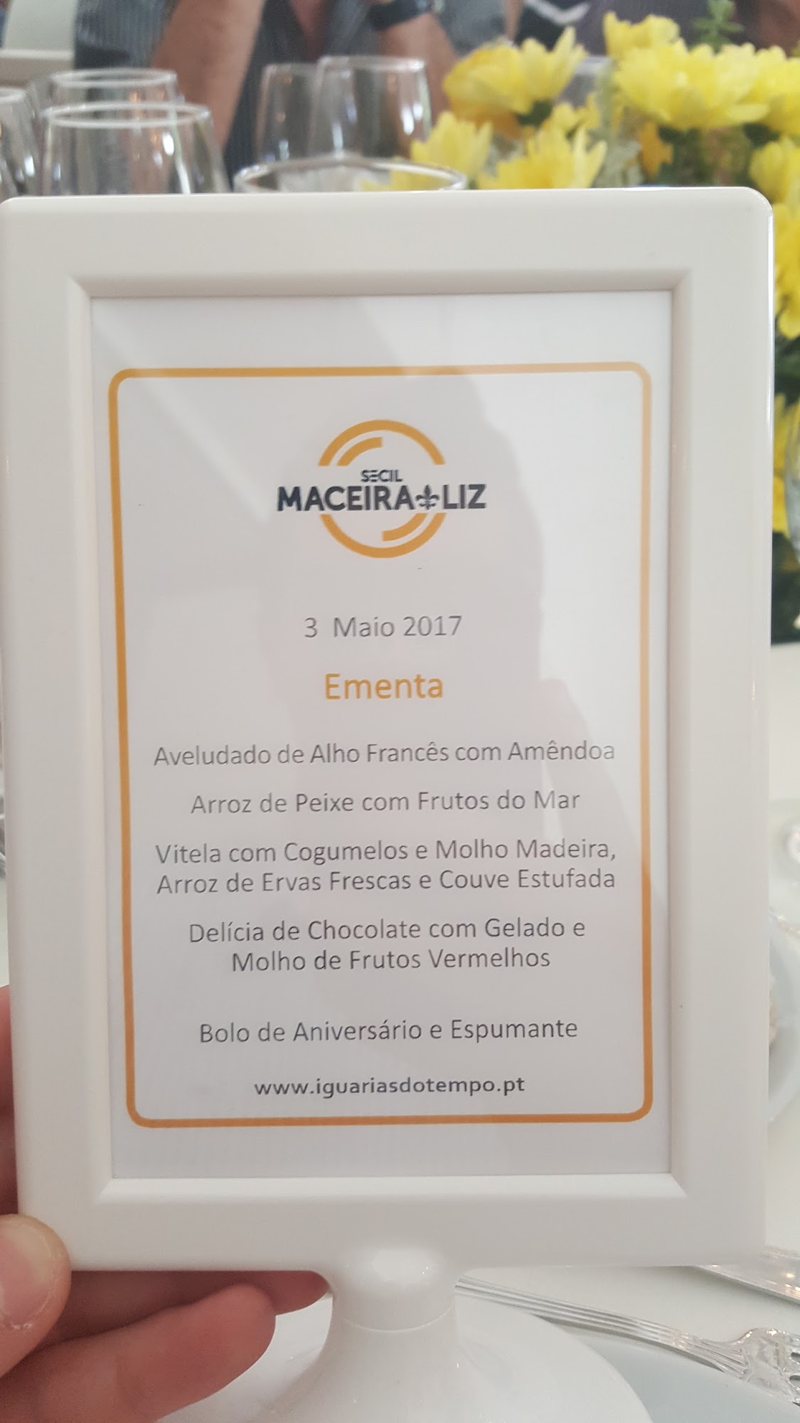 Iguarias do Tempo - Quinta das Silveiras Menu