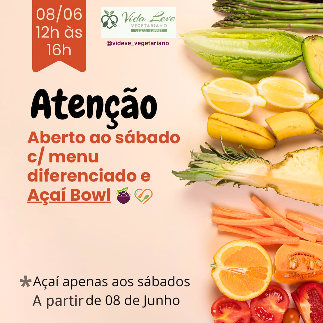 Vida Leve Vegetariano Menu