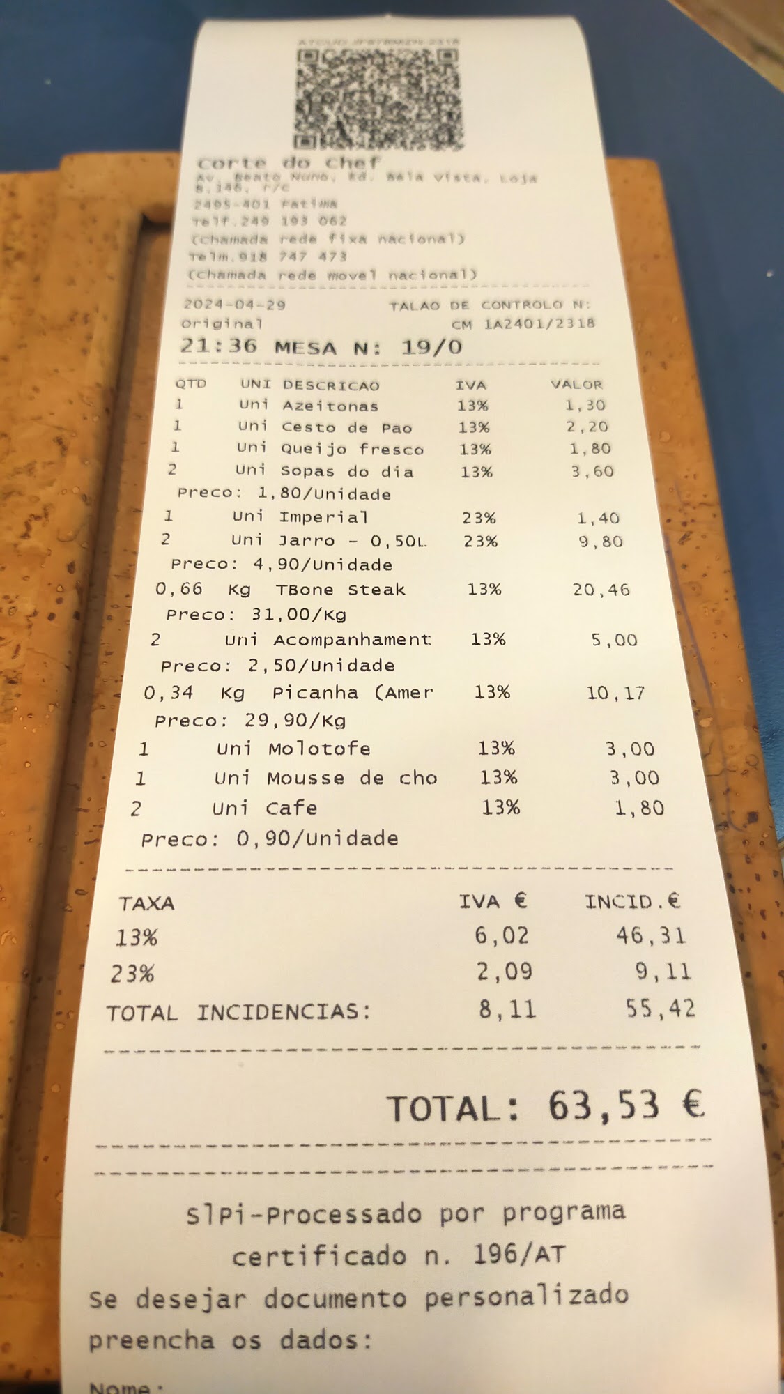 Corte do Chef | Restaurante de Grelhados Menu