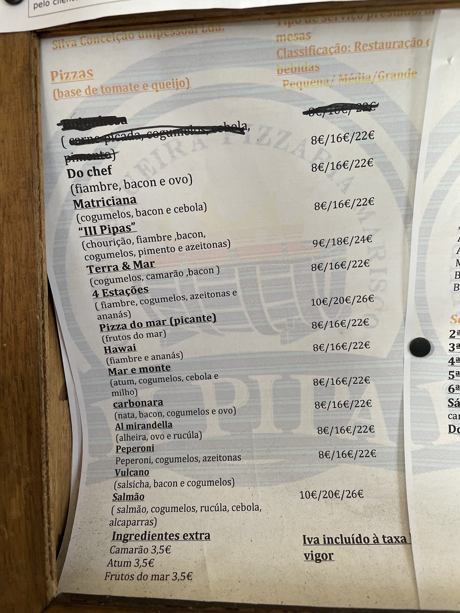 III PIPAS (III PIPAS CHURRASQUEIRA/PIZZARIA) Menu