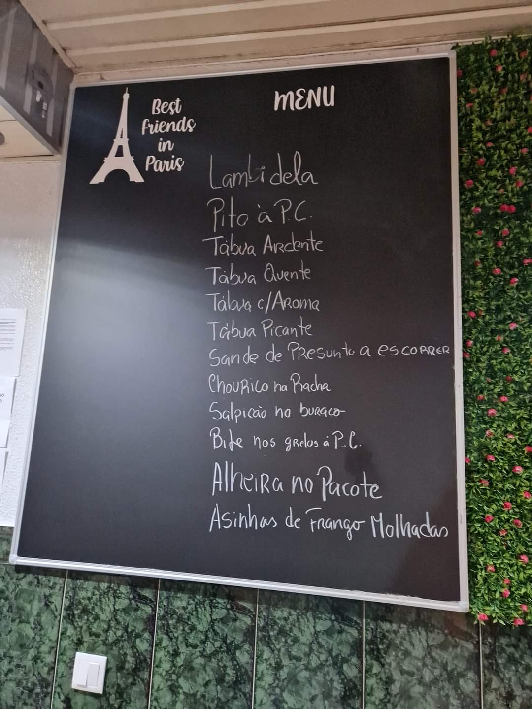 Restaurante Paris Menu