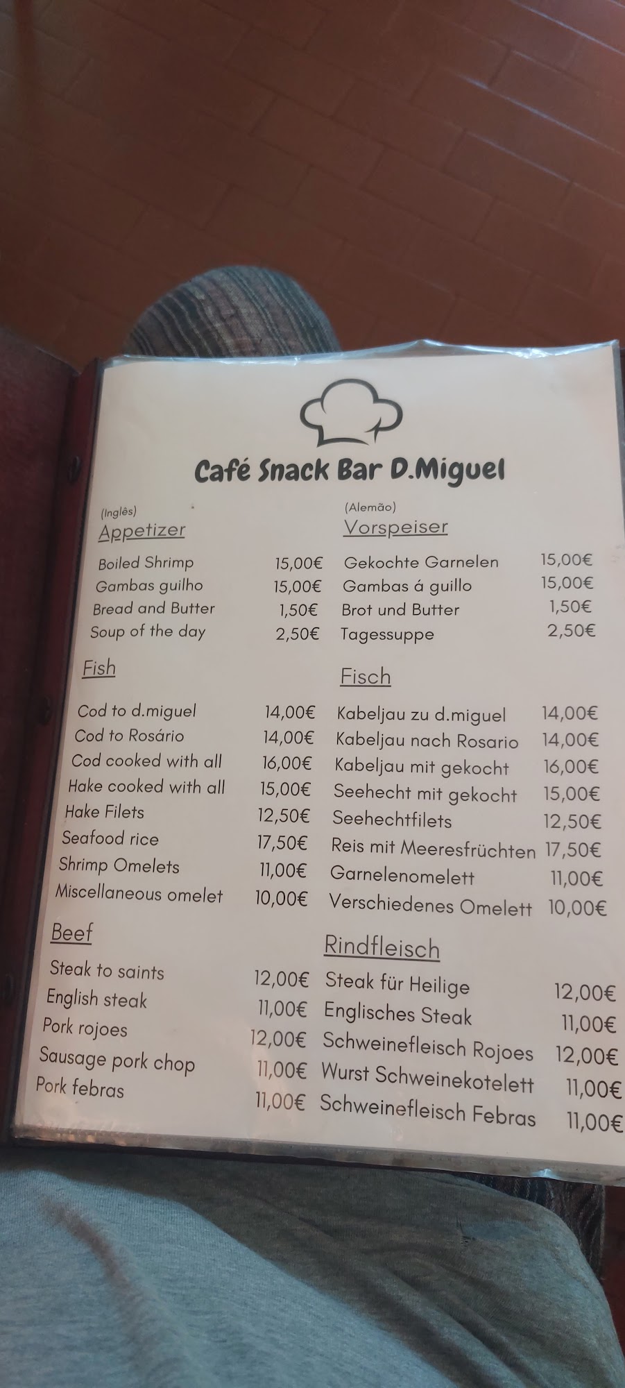 SNACK BAR D. MIGUEL - Prato do dia Menu