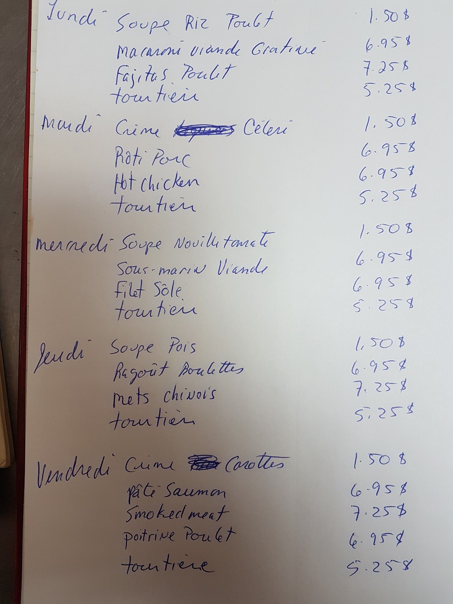 Gastronomie Plus Menu