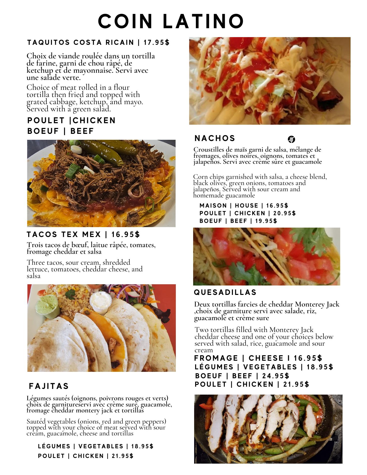 Brûlerie Ancestrale Menu