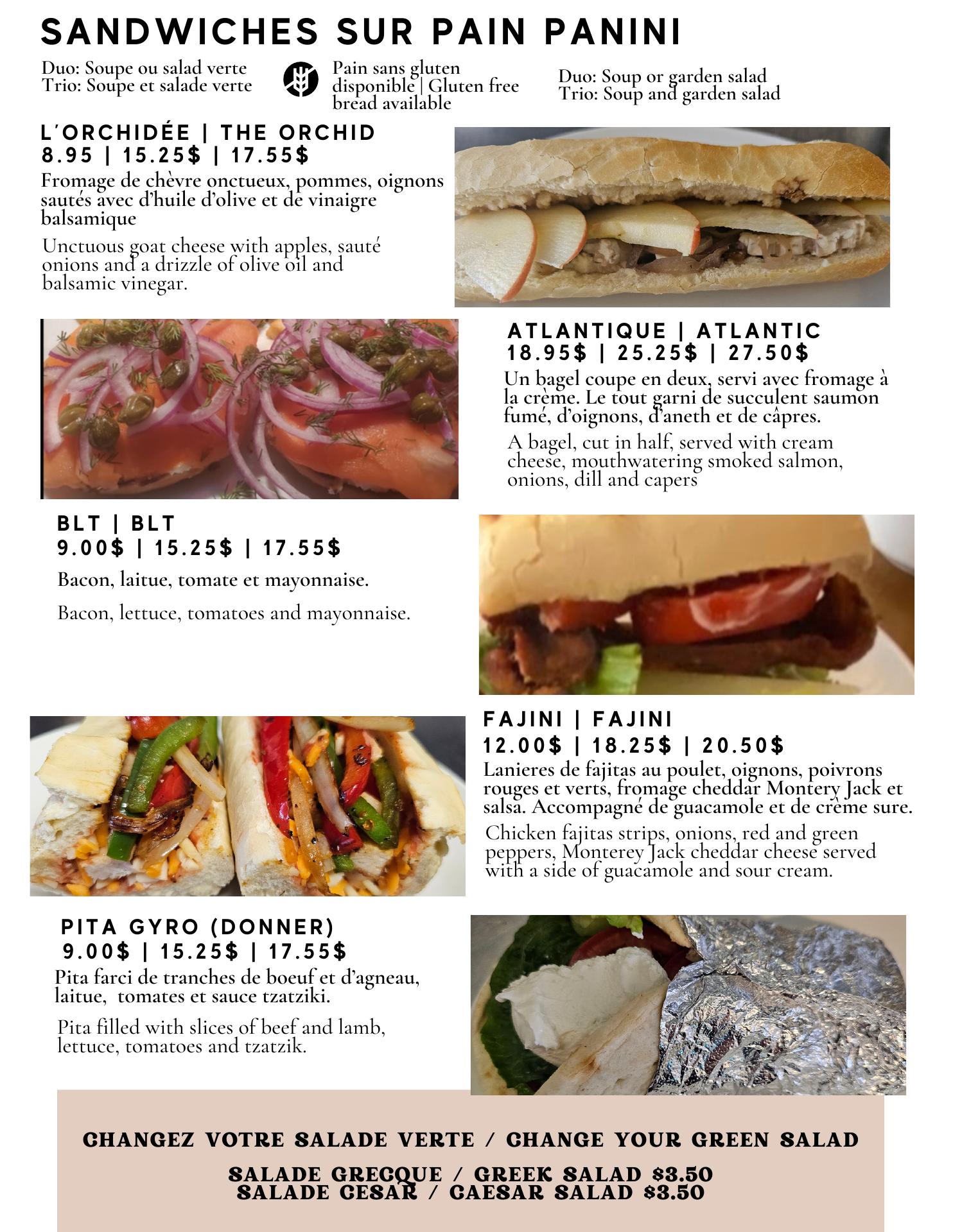 Brûlerie Ancestrale Menu