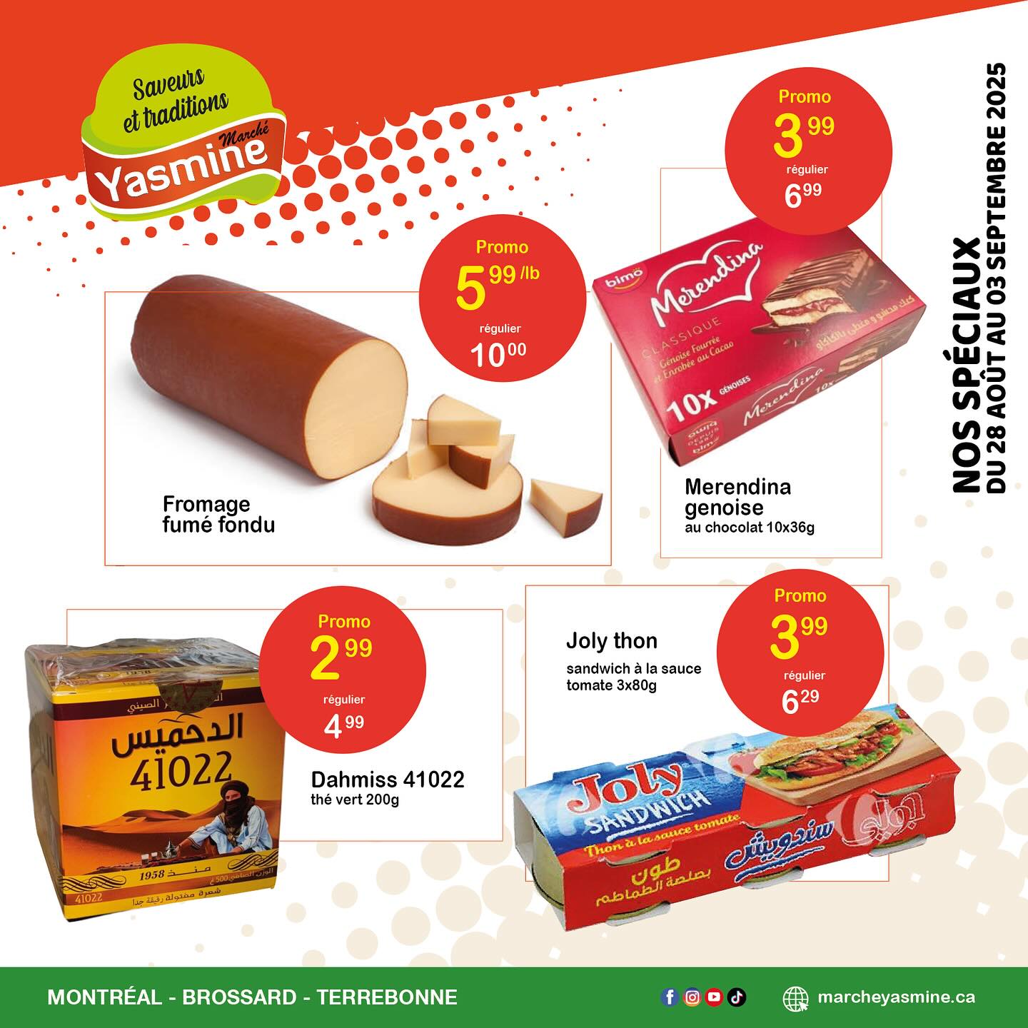 Marché Yasmine Menu