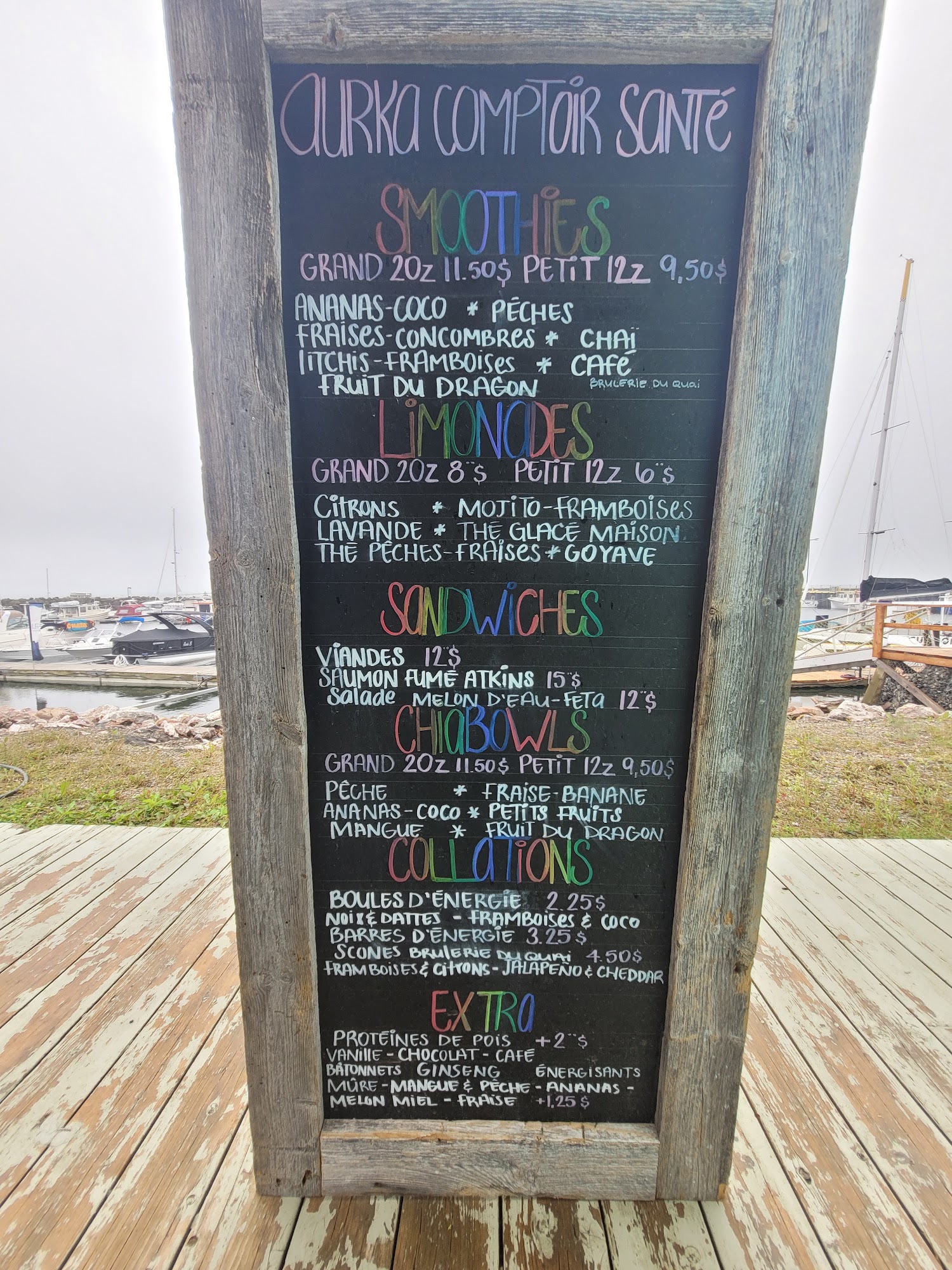 Aurka comptoir santé Menu