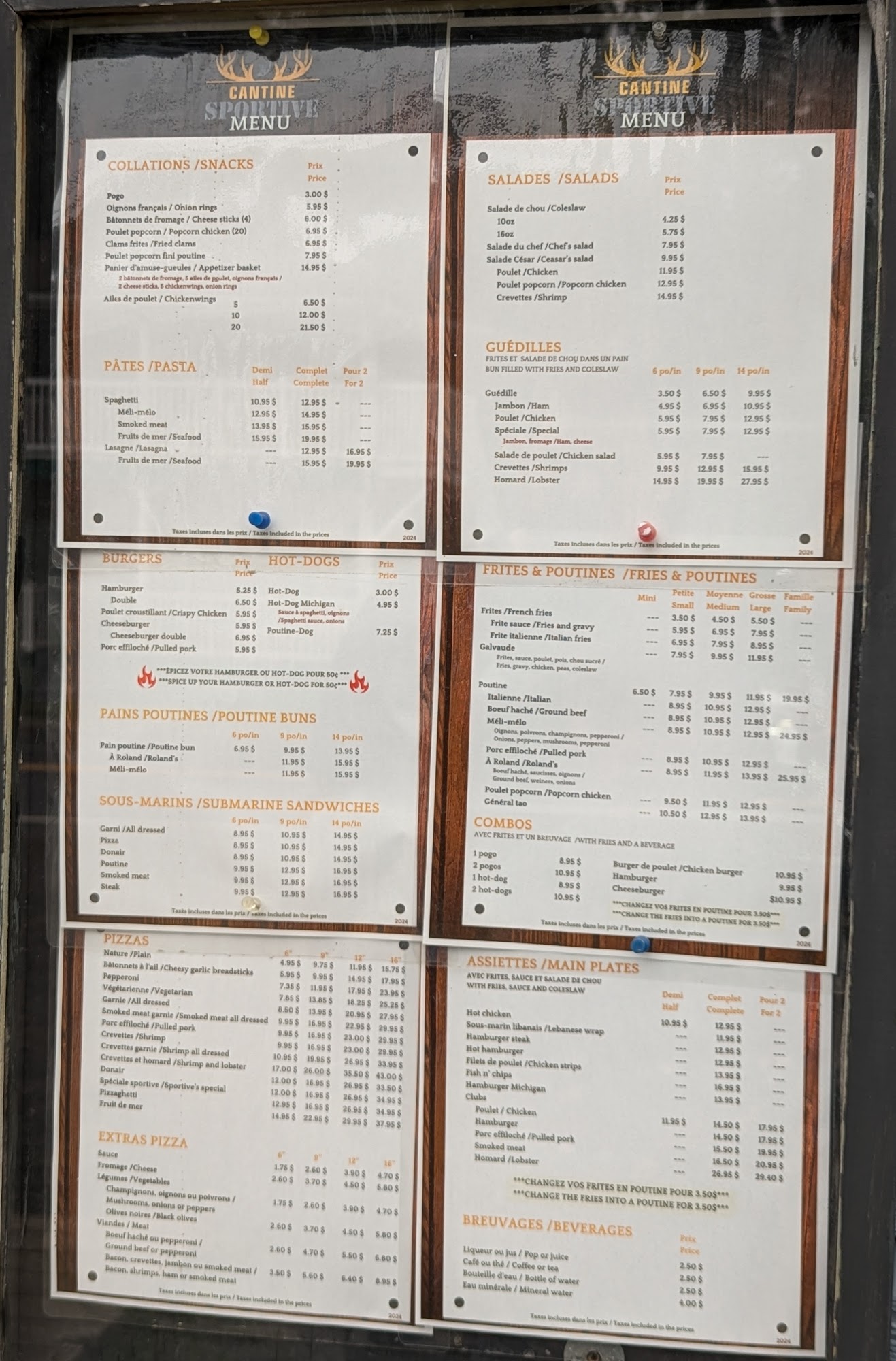 Cantine Sportive Menu