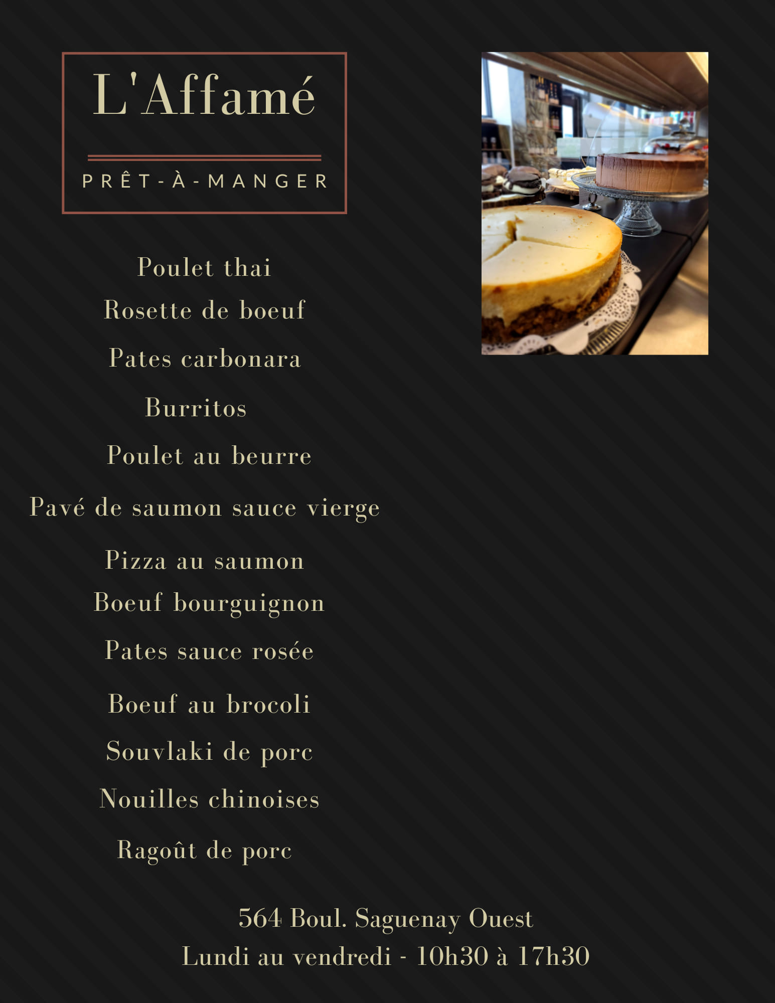 Les trois chefs Maître Traiteur Menu