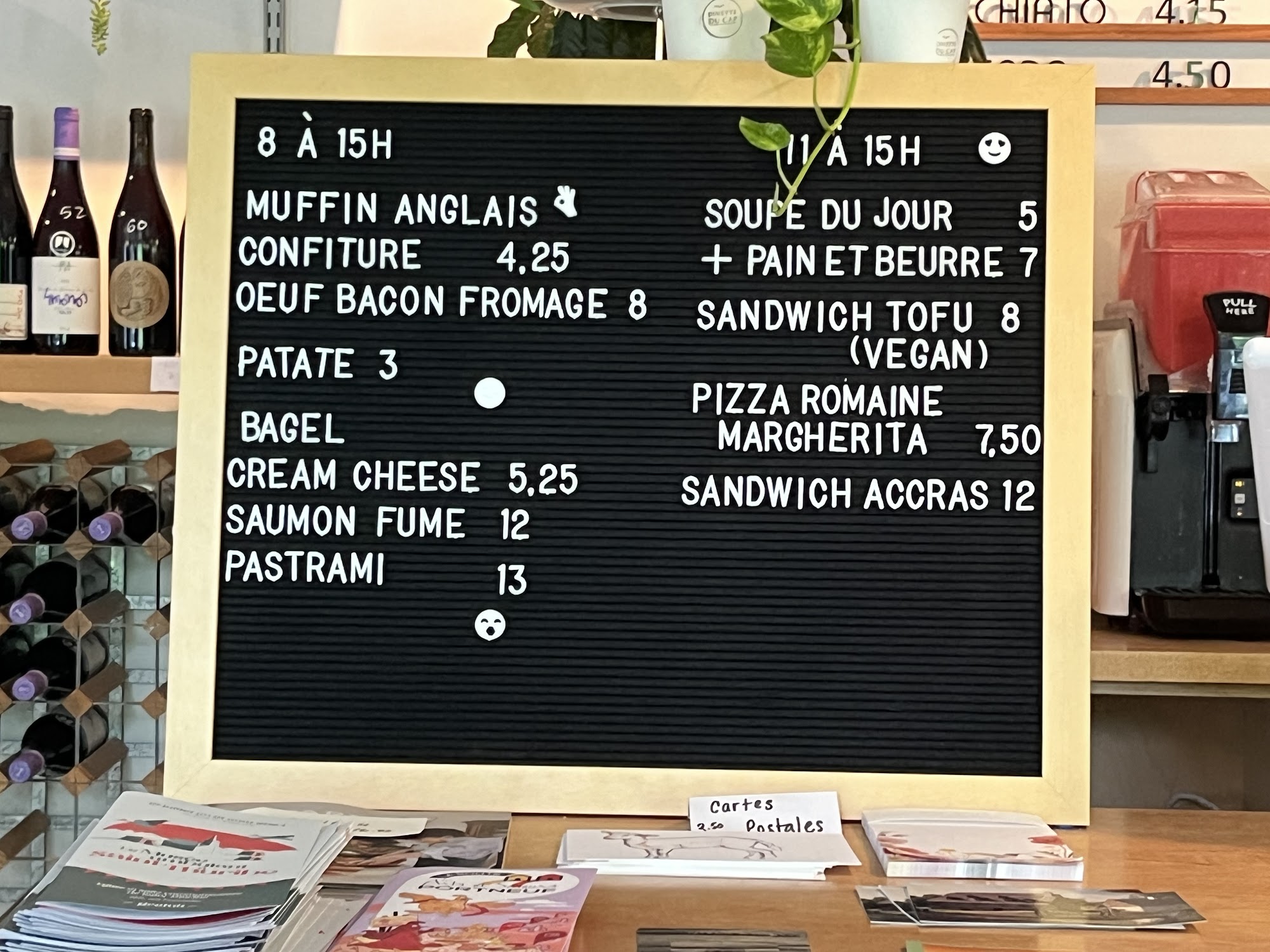La Dinette du Cap Menu