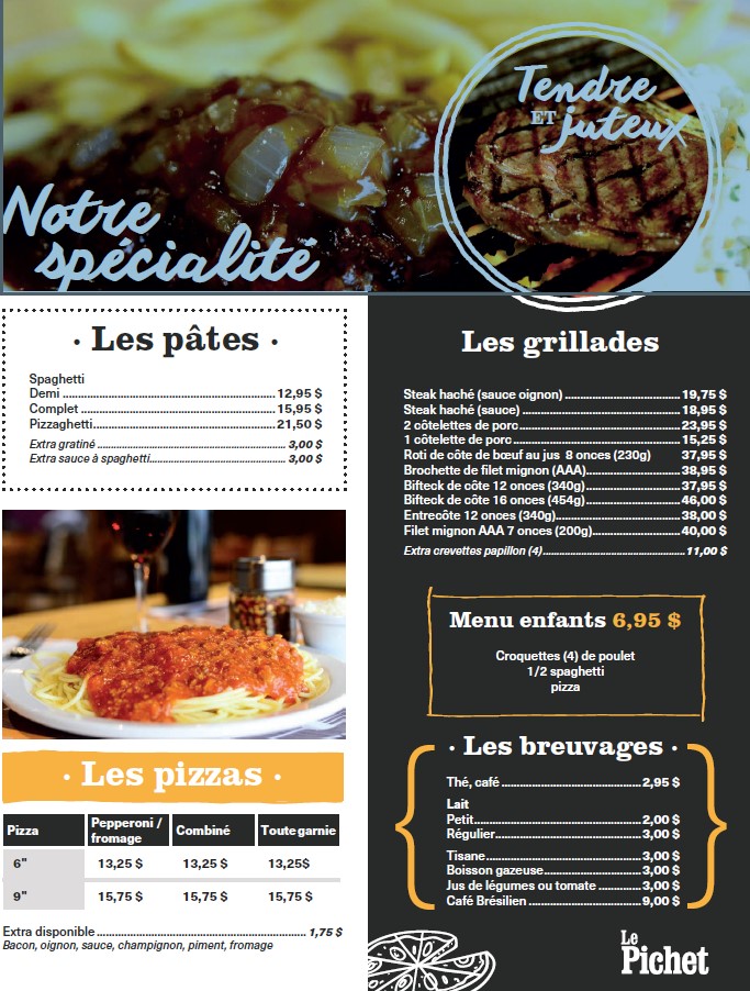 Le Pichet Brasserie - Restaurant Menu