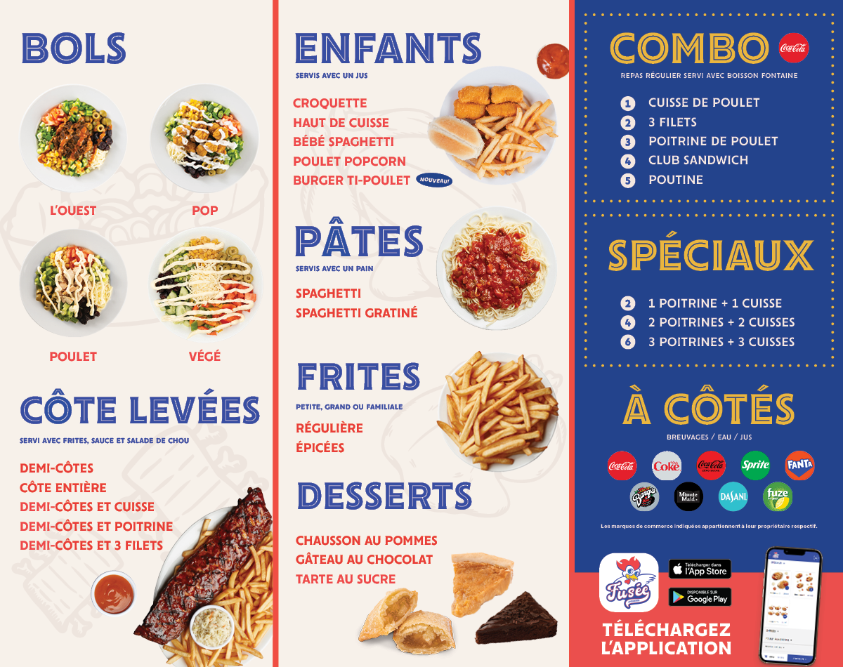 Rôtisseries Fusée Menu