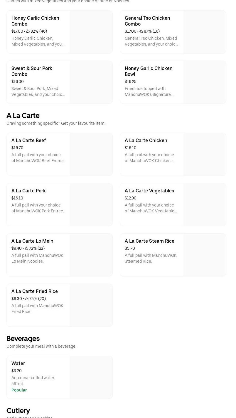 Manchu Wok Menu