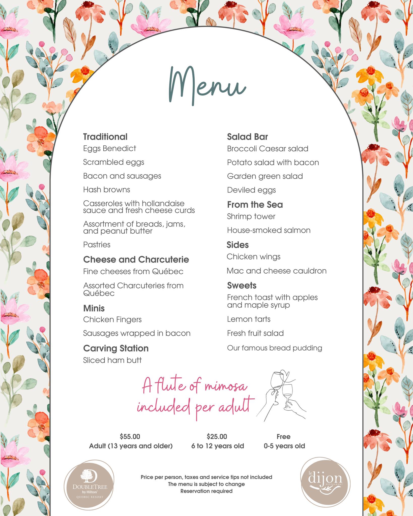 Restauration Dijon Inc Menu