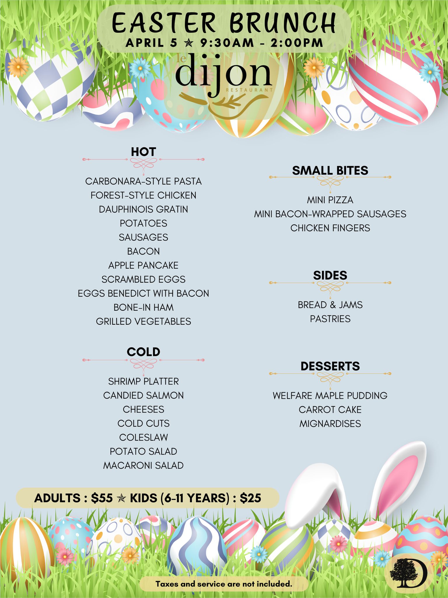 Restauration Dijon Inc Menu